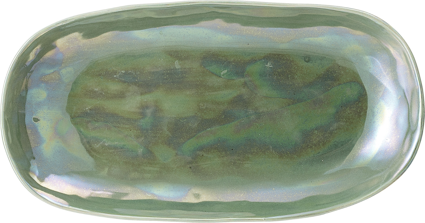 Tallerken Bloomingville Paula stentøj 12,5x23,5 cm grøn