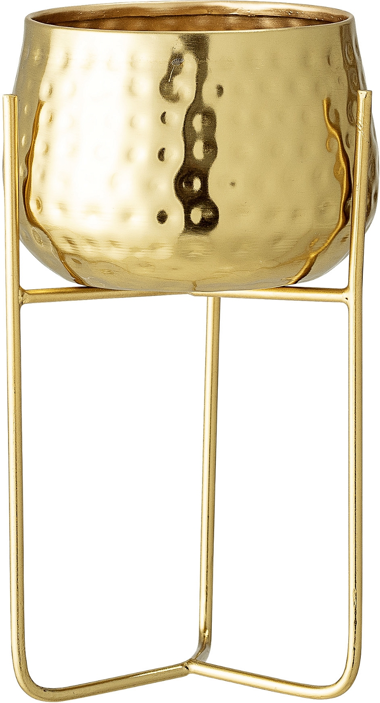 Urtepotteskjuler Bloomingville Russell metal guldfinish Ø12,5 x H23 cm
