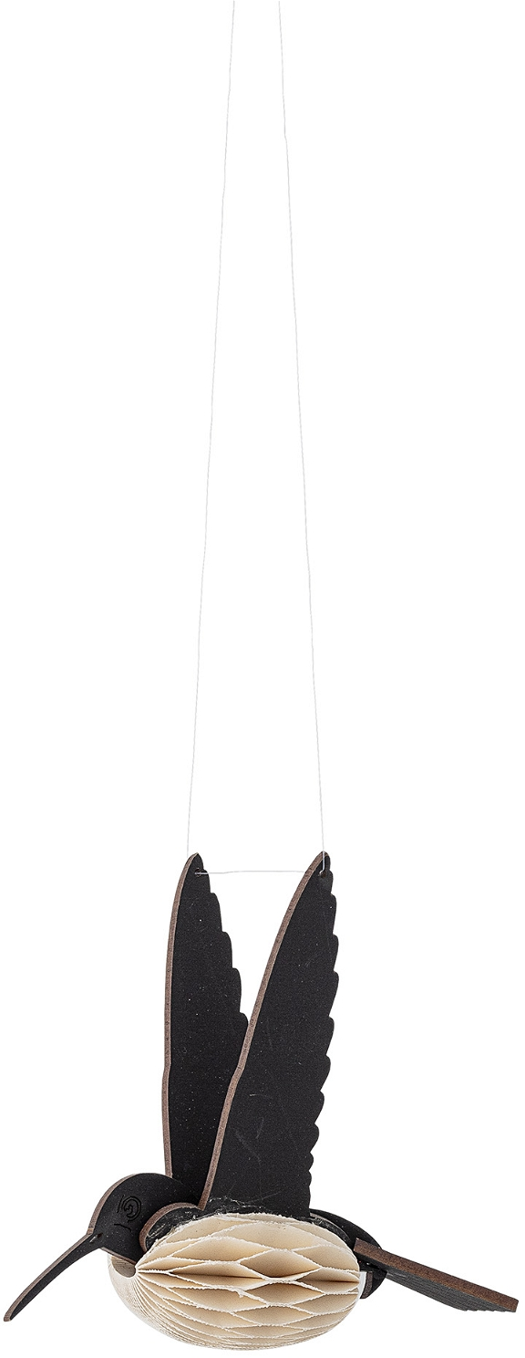 Ornament Bloomingville Sagalin svævende fugl MDF papir natur  -  juleophæng H11,5xB13 cm