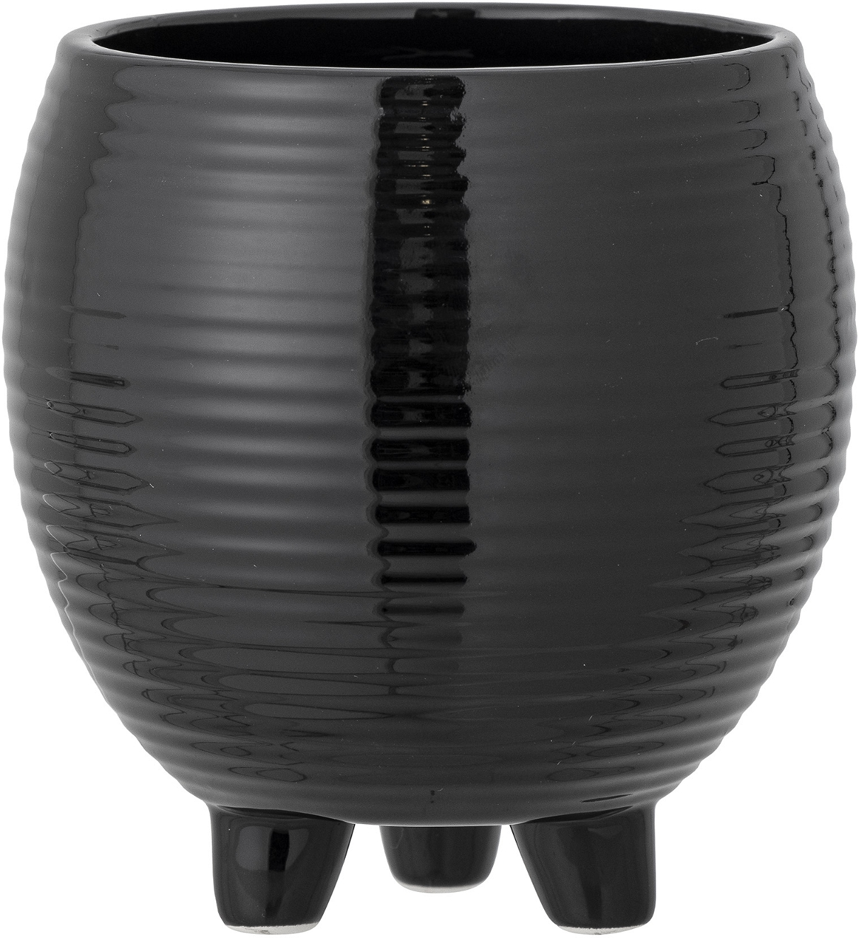 Urtepotteskjuler Bloomingville Arnel Ø13,5Ã14 cm sort keramik med fødder