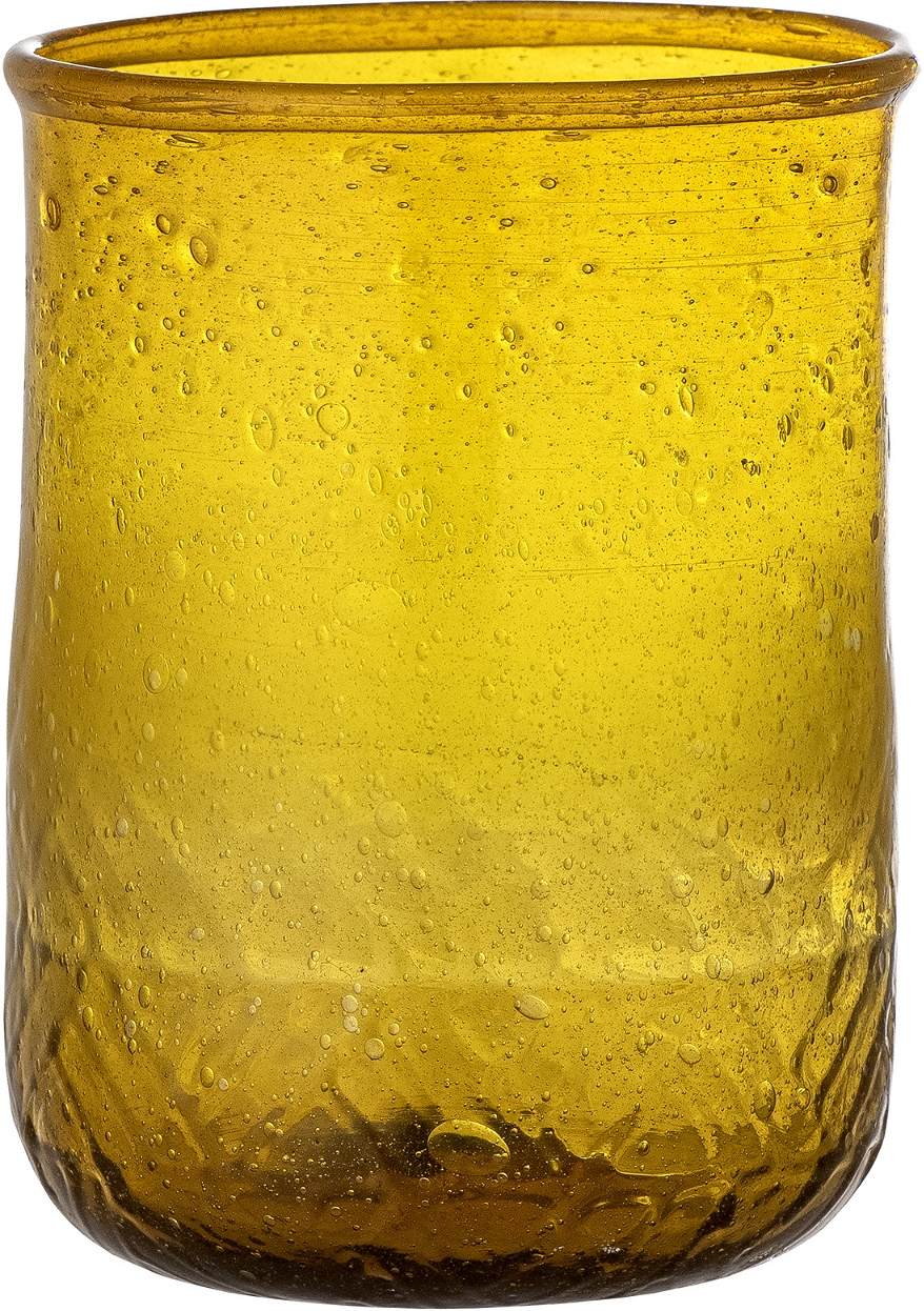 Bloomingville Talli Drikkeglas i Genbrugsglas Gul Ø7xH9 cm