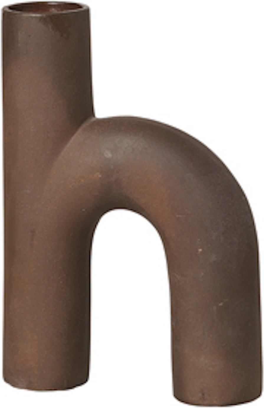 Vase Broste Copenhagen Hector rød stentøj H19 cm