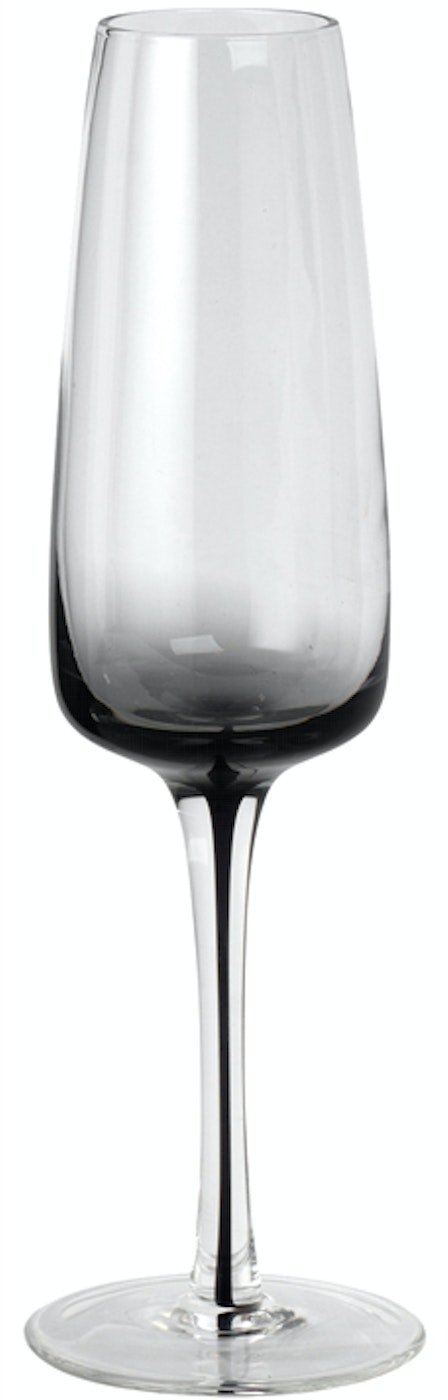 Champagneglas sæt 16 stk Broste Copenhagen Smoke klar/grå 20 cl Ø7 x H23 cm