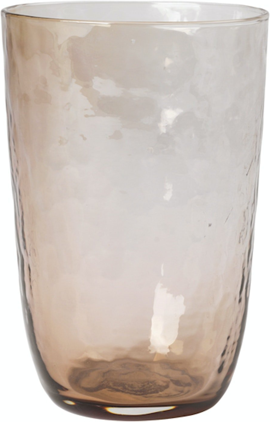 Drikkeglas Broste Copenhagen Hammered 50 cl brun Ø9,2 x H13,5 cm
