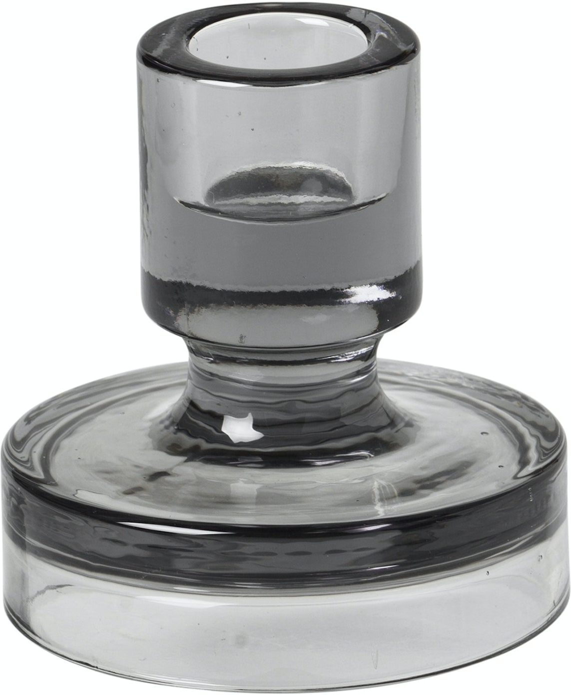 Lysestage Broste Copenhagen Petra i glas mørkegrå Ø8 x H8 cm