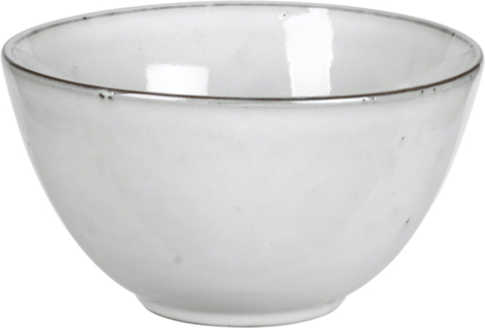 Serveringsskål i stentøj Broste Copenhagen Nordic Sand Ø15ÃH8 cm hvid