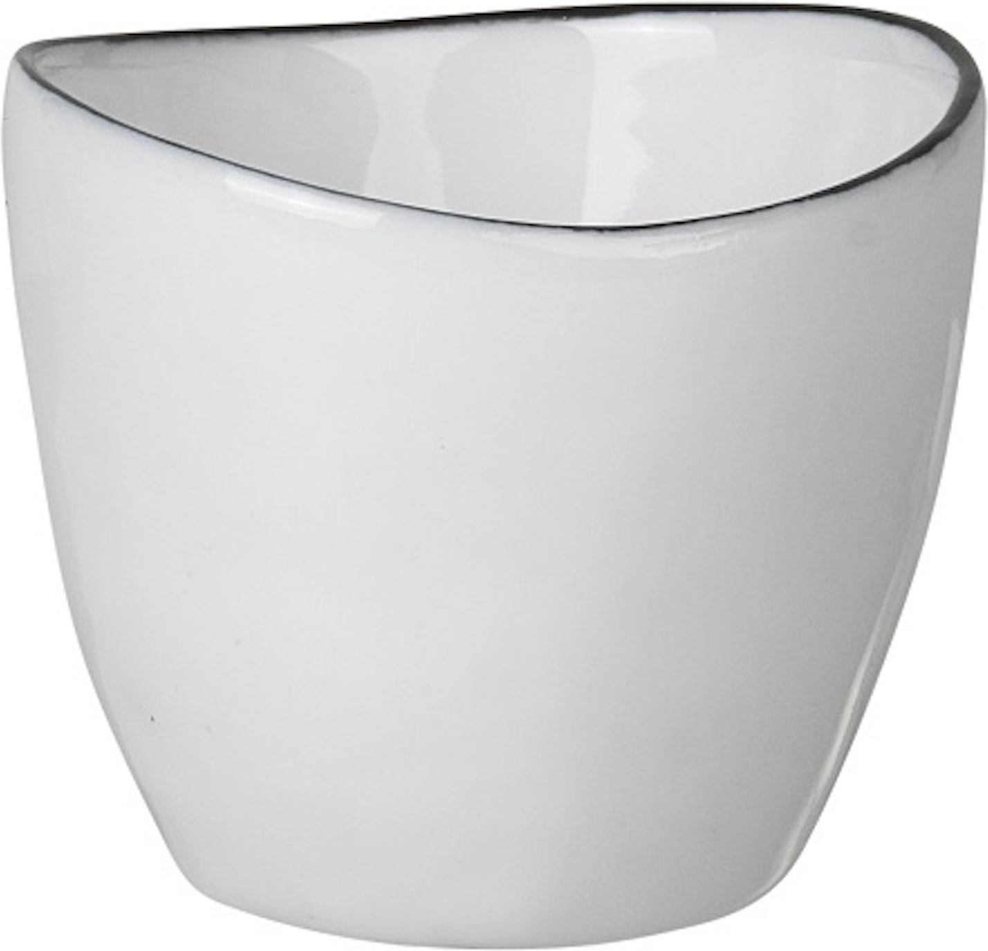 Æggebæger æggeholder Broste Copenhagen Salt porcelæn hvid/sort H3,5xØ4,8 cm