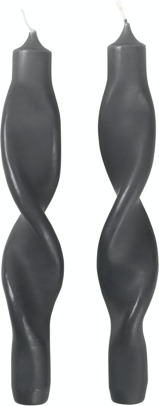 Stearinlys Broste Copenhagen Twist Ø2,4 x H23 cm sort