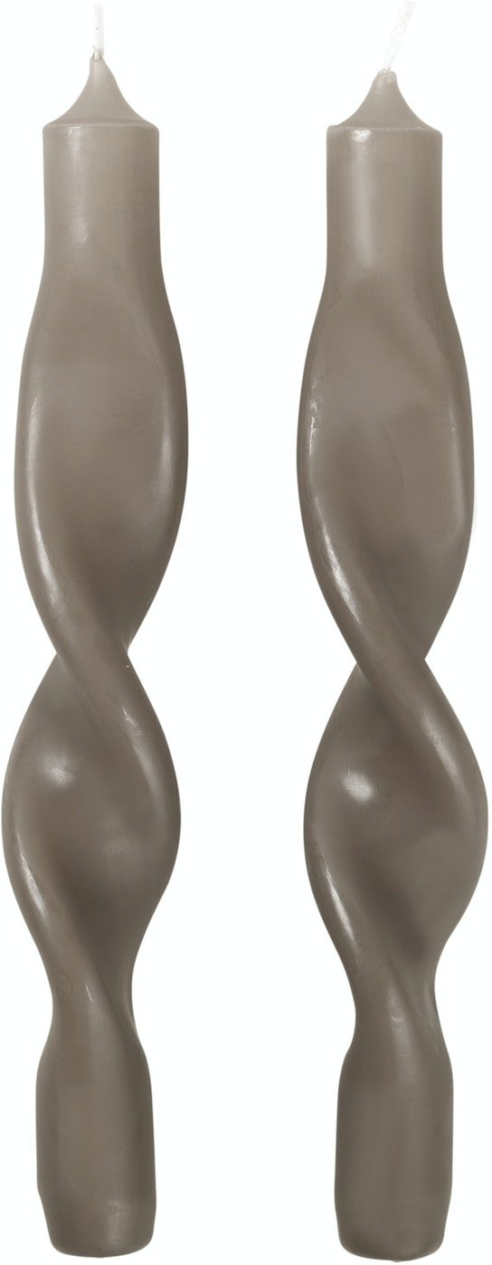 Broste Copenhagen Twist stearinlys Ø2,4x23 cm grå