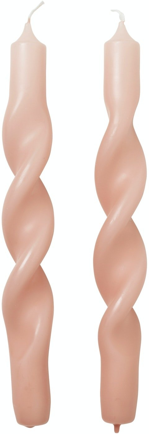 Stearinlys Broste Copenhagen Twist lyserød Ø2,4 x H23 cm paraffinvoks op til 9 timers brændetid