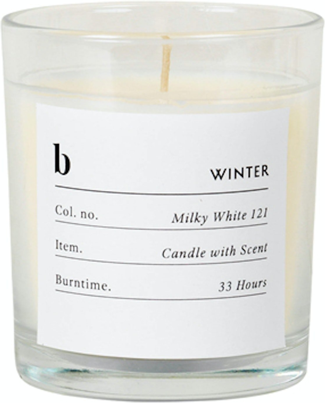 Duftlys Broste Copenhagen Winter glas Ø7,4Ã8,3 cm paraffinvoks klar