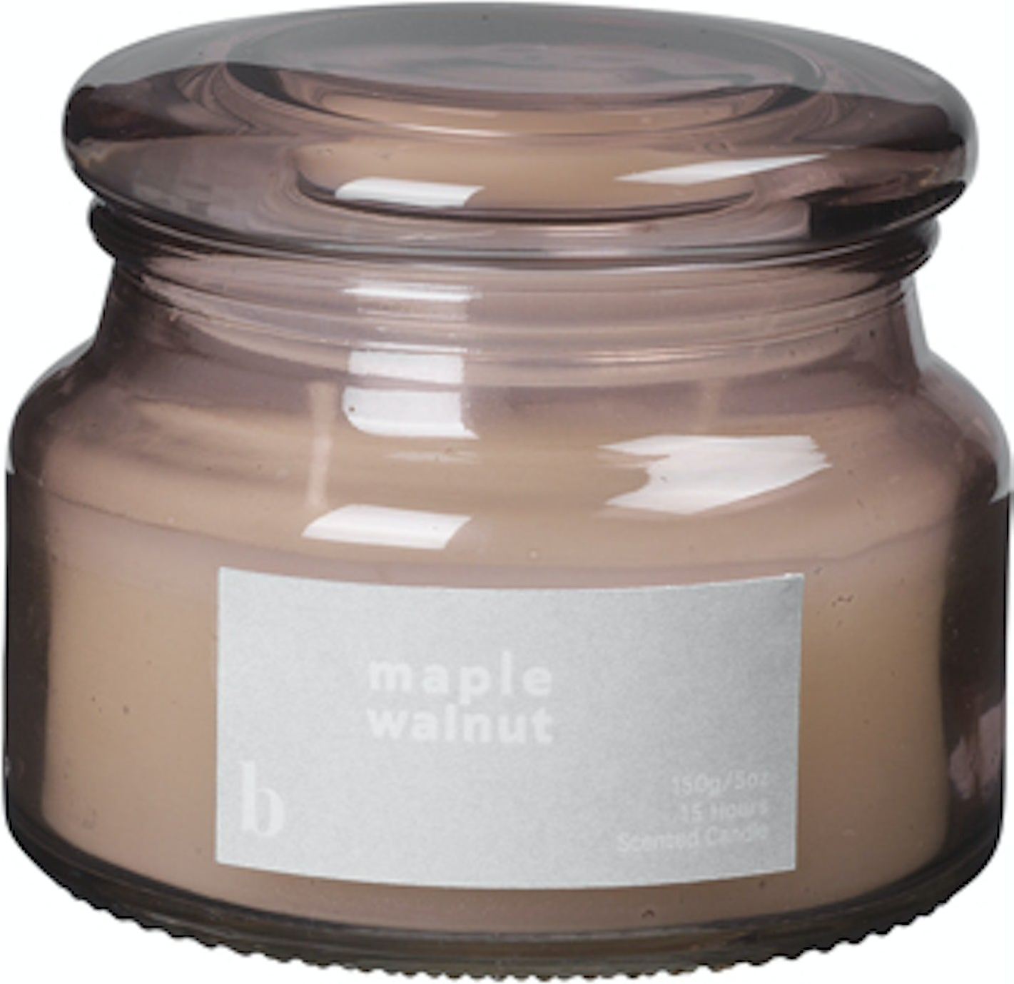 Duftlys Broste Copenhagen Maple Walnut rosa glas Ø10 x H8 cm