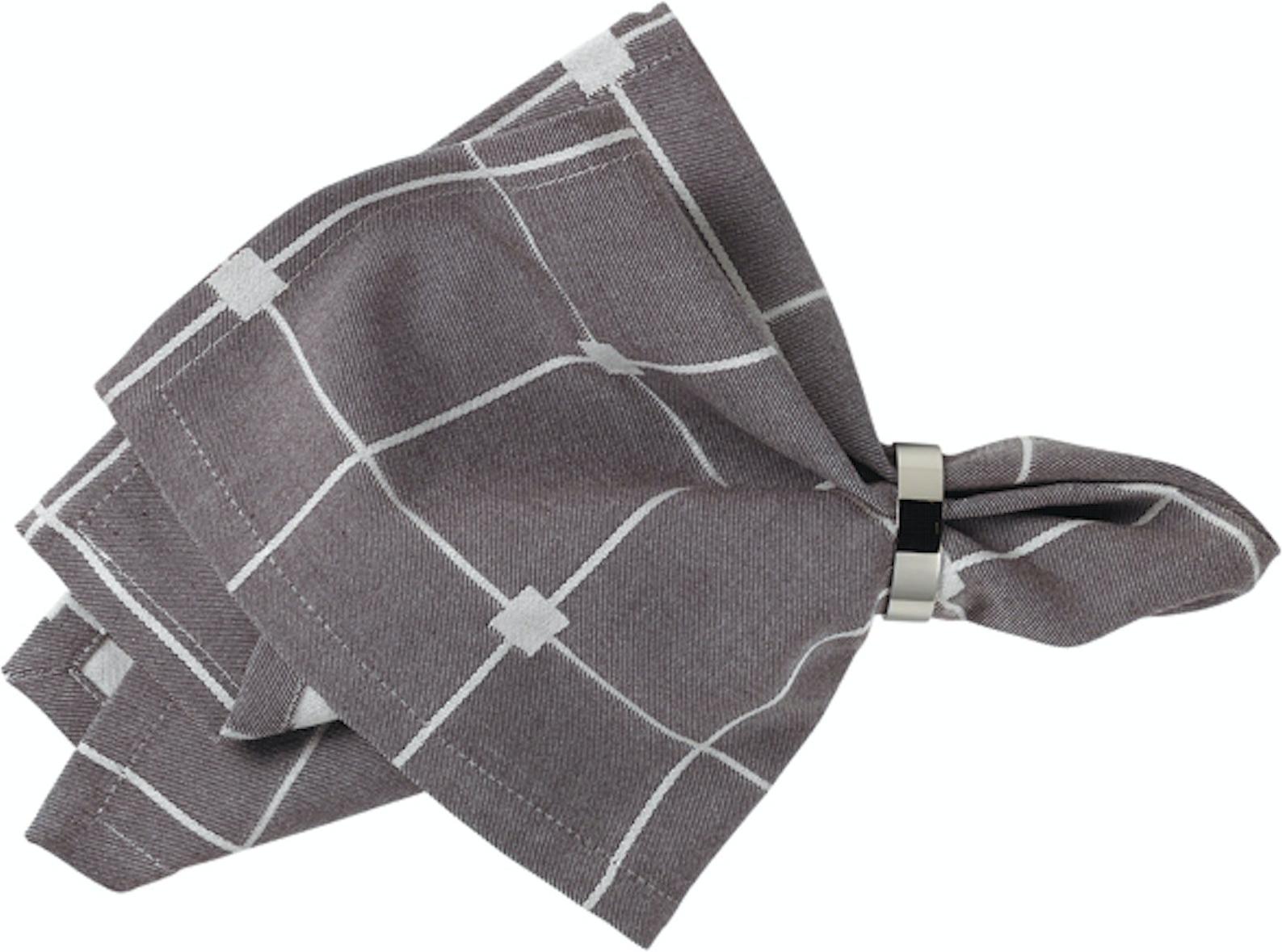 Stofserviet Broste Copenhagen Tila 45 x 45 cm brun/hvid bomuld