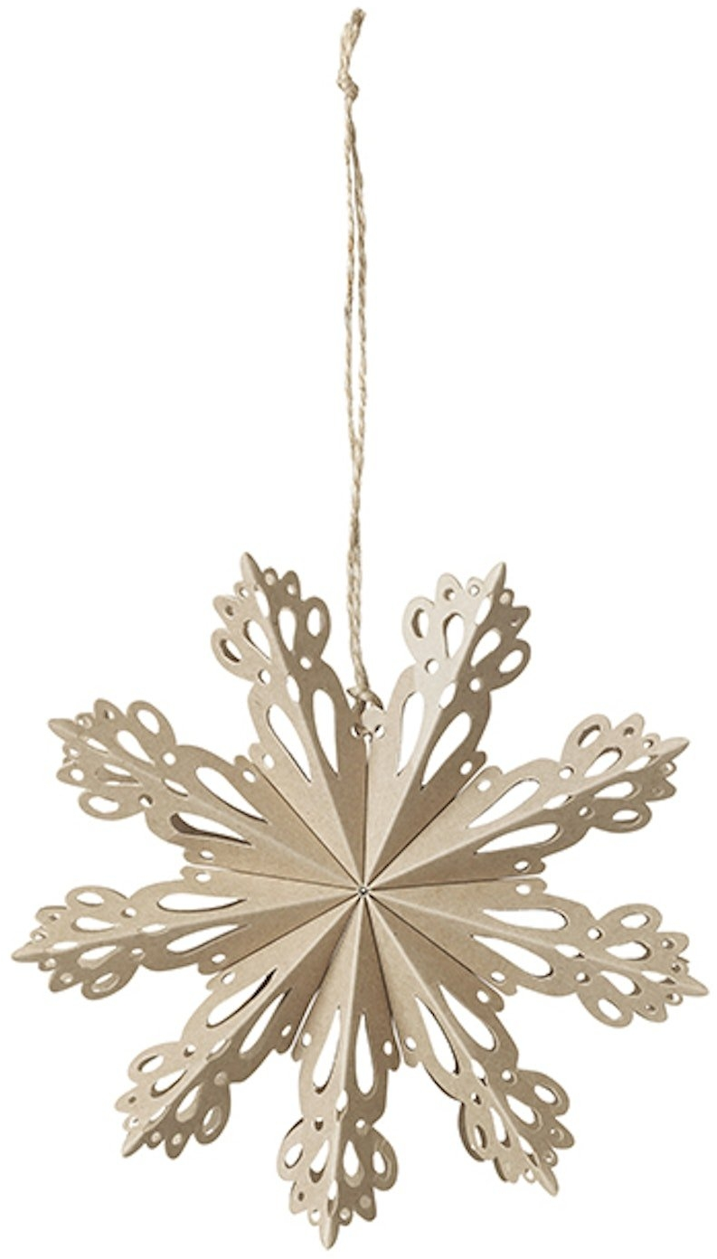 Juledekoration Broste Copenhagen Snowflake papirsnefnug Ø15 cm brun