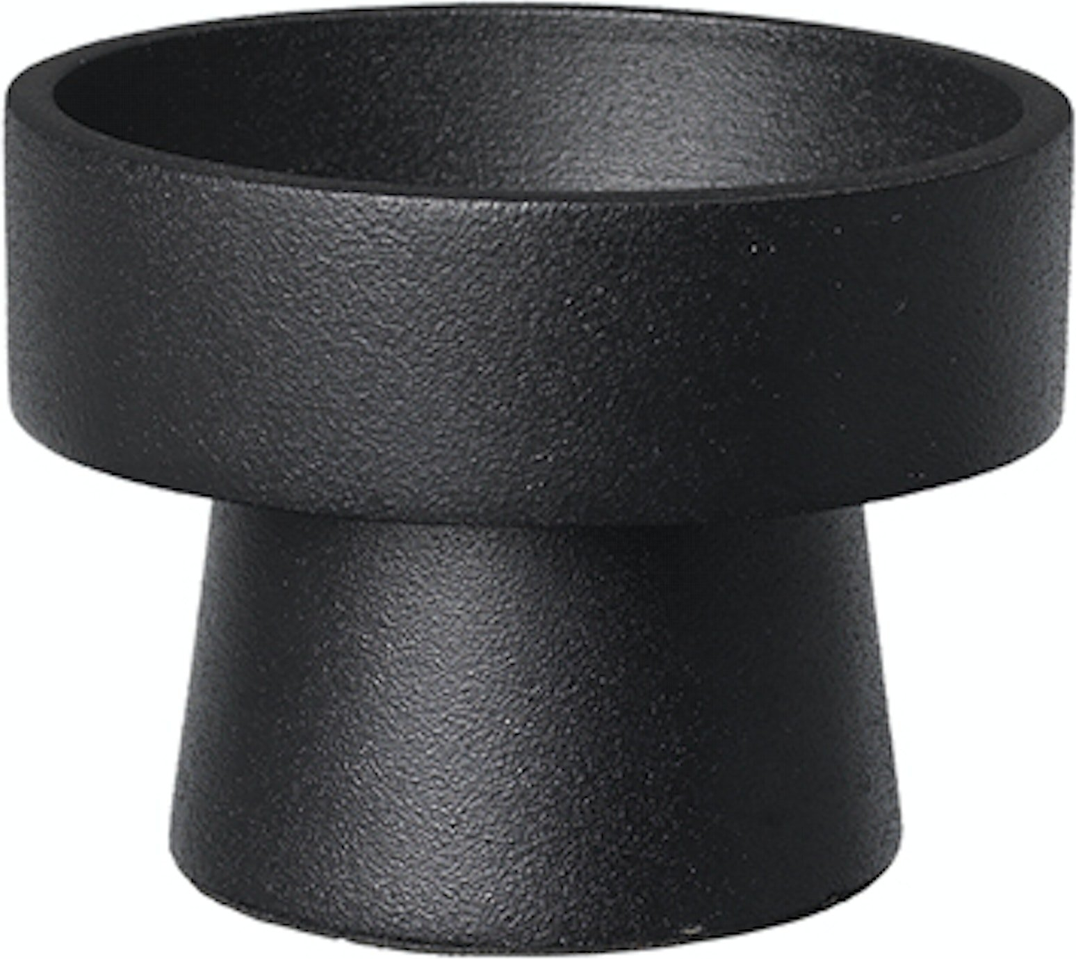 Lysestage Broste Copenhagen Anker i sort aluminium Ø8 x H6 cm