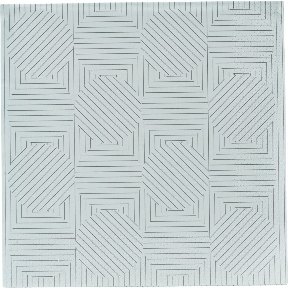 Middagsservietter House Doctor Geo Circle 40x40 cm sort/lyseblå papir