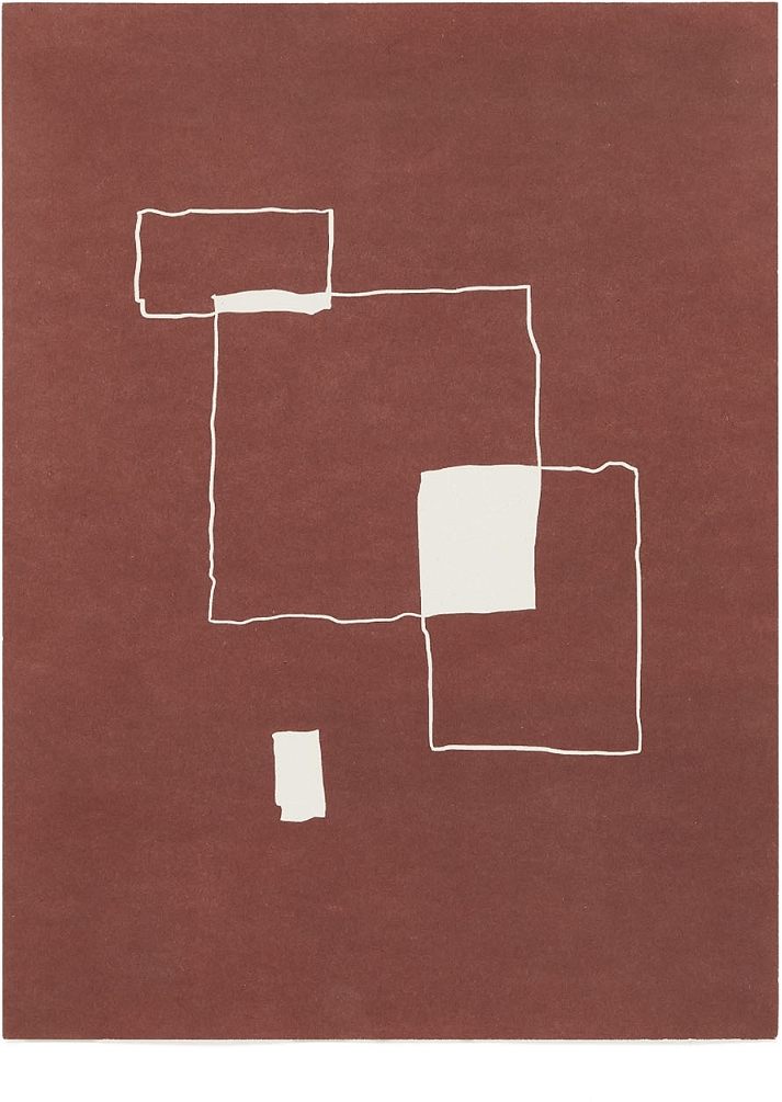 Papirprint Kave Home Evilda abstrakt geometrisk rød 10 x 21 x 28 cm nordisk moderne kunstprint