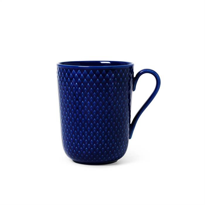 Lyngby Porcelæn Rhombe Color - Krus m. hank 33 cl - Mørkeblå