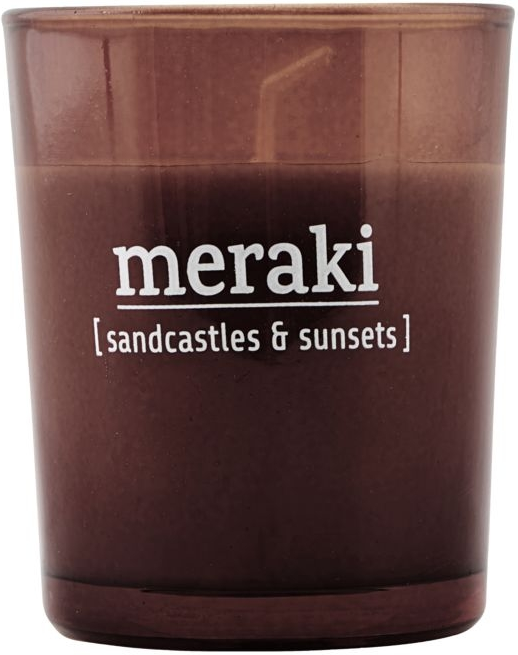 Duftlys Meraki Sandcastles & Sunsets i brændt henna glas  -  ren soyavoks, genanvendelig beholder