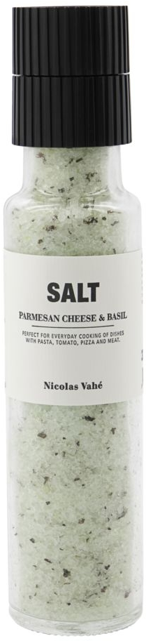Salt med keramisk kværn, Nicolas Vahé Salt-serie  -  Parmesan Cheese & Basil havsaltblanding
