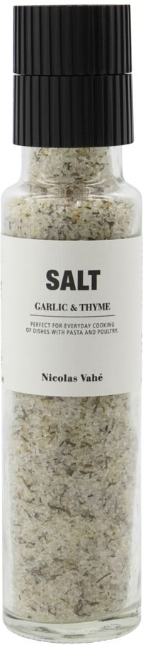 Nicolas Vahé Salt med kværn Garlic & Thyme Ø5Ã23 cm sort/natur