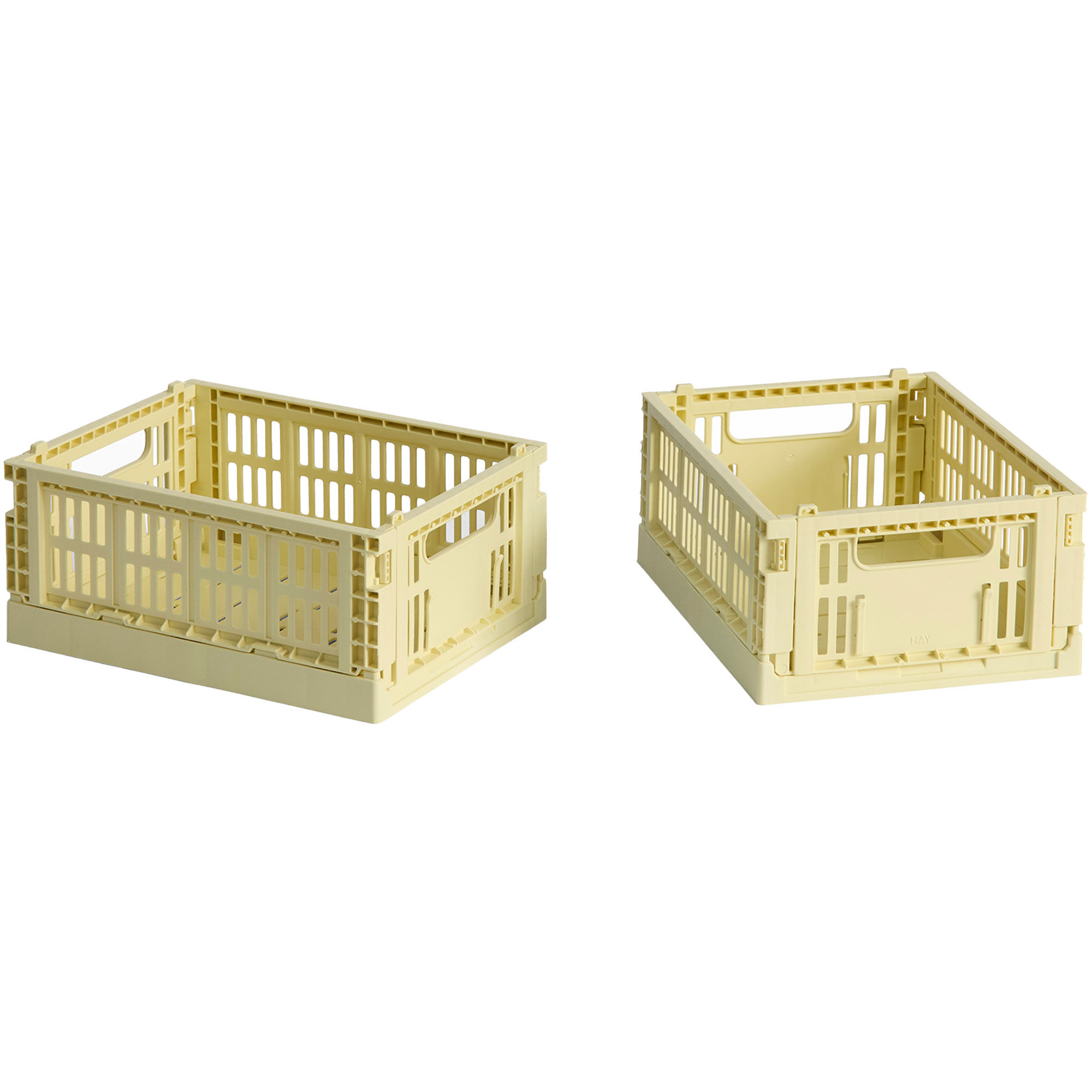HAY Colour Crate Mini Opbevaringskasse, lysegul, 2 stk.