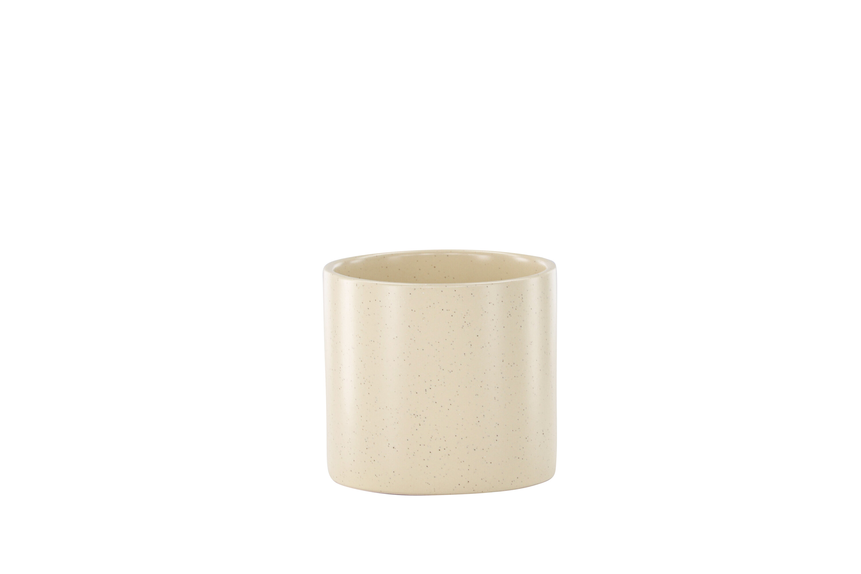 VENTURE DESIGN Sane potte, rund - beige/sorte prikker stentøj (11x11x10)