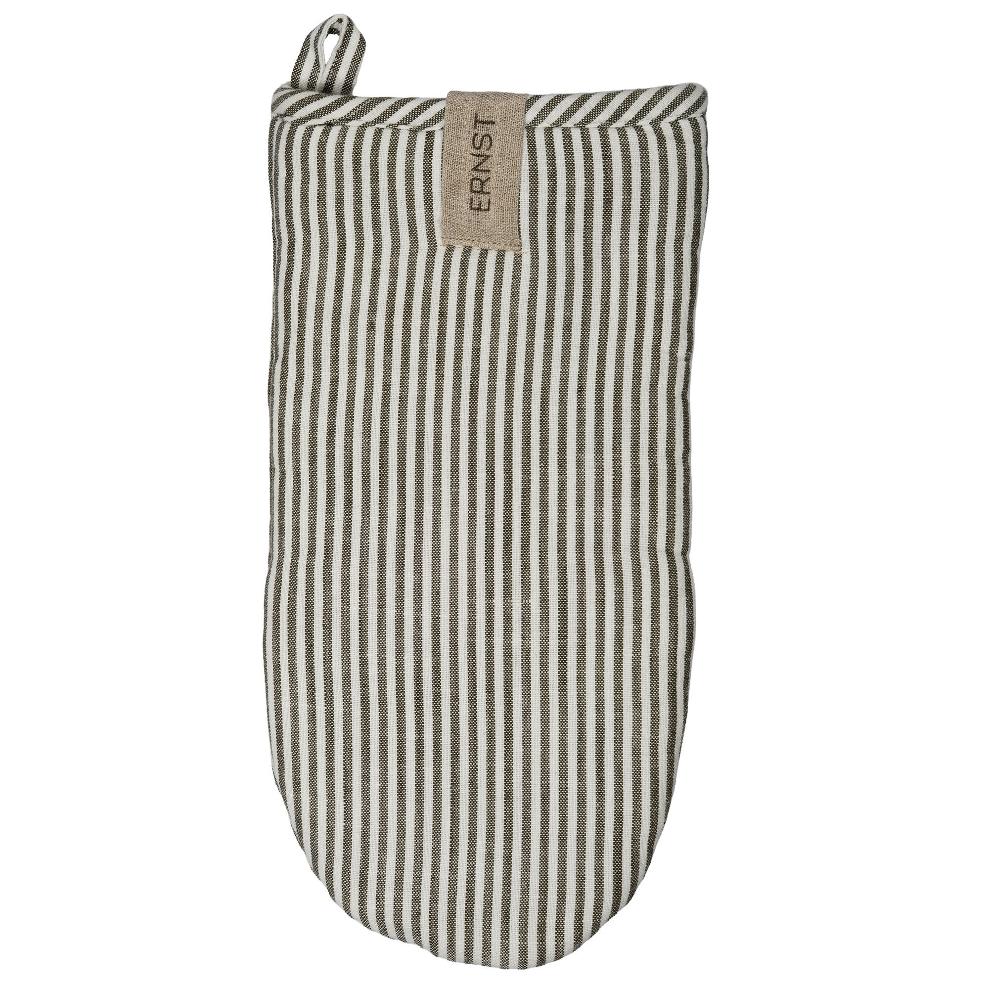 Ernst Grillhandske 16 x 30 cm smalstribet, salvie/hvid
