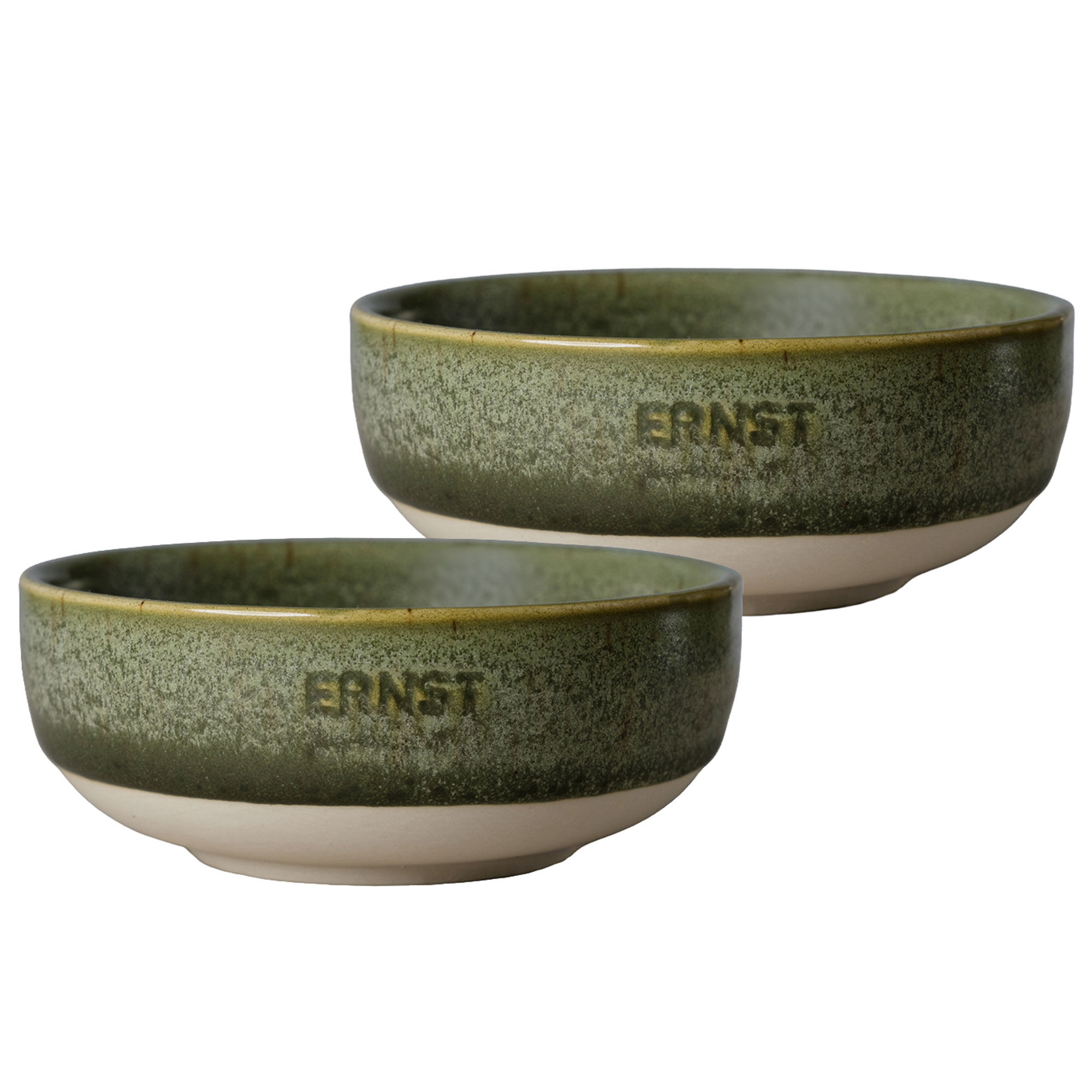 Ernst Skål grøn/natur 11 cm 2-pak