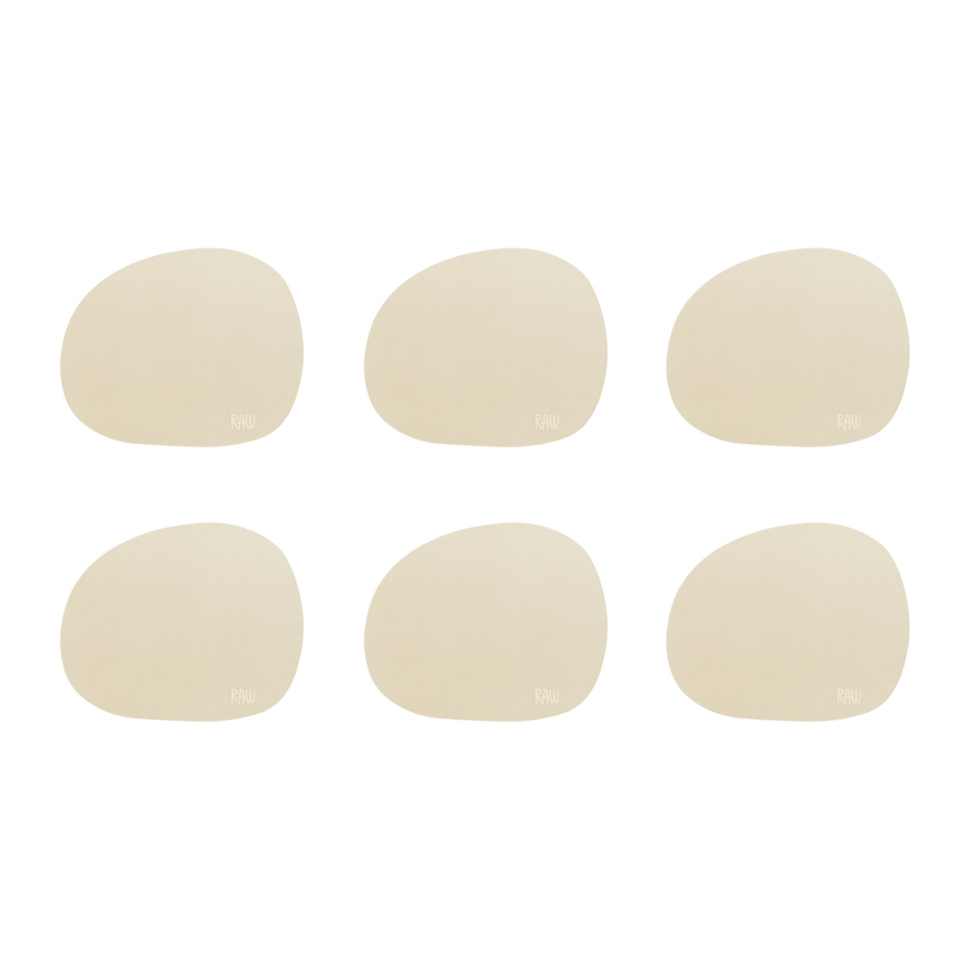 Aida RAW glasunderlag, 6-pak  -  Spring Sand