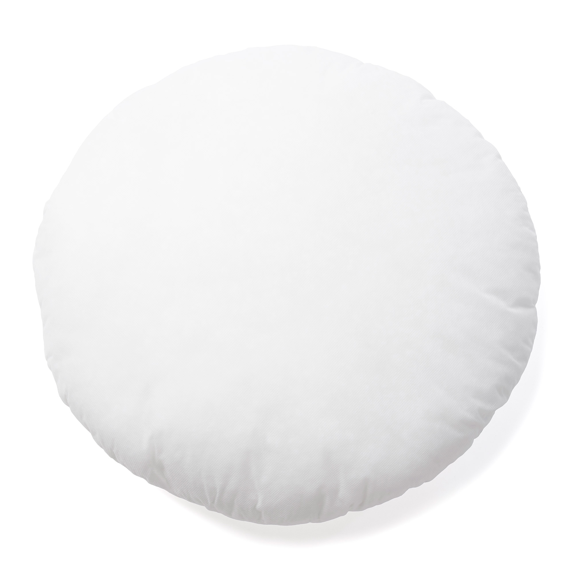 KAVE HOME Fluff fyldpude, rund - hvid stof i genbrugsfibre og polyesterfiber (Ø45)