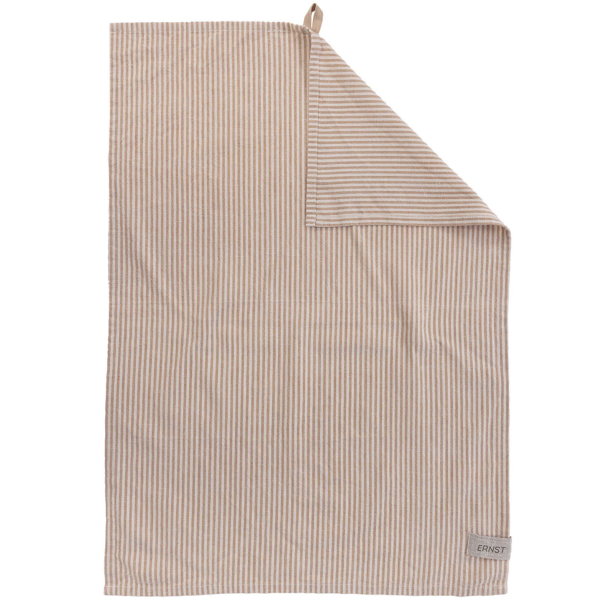 Ernst Viskestykke stribet 47x70 cm, karamel/beige