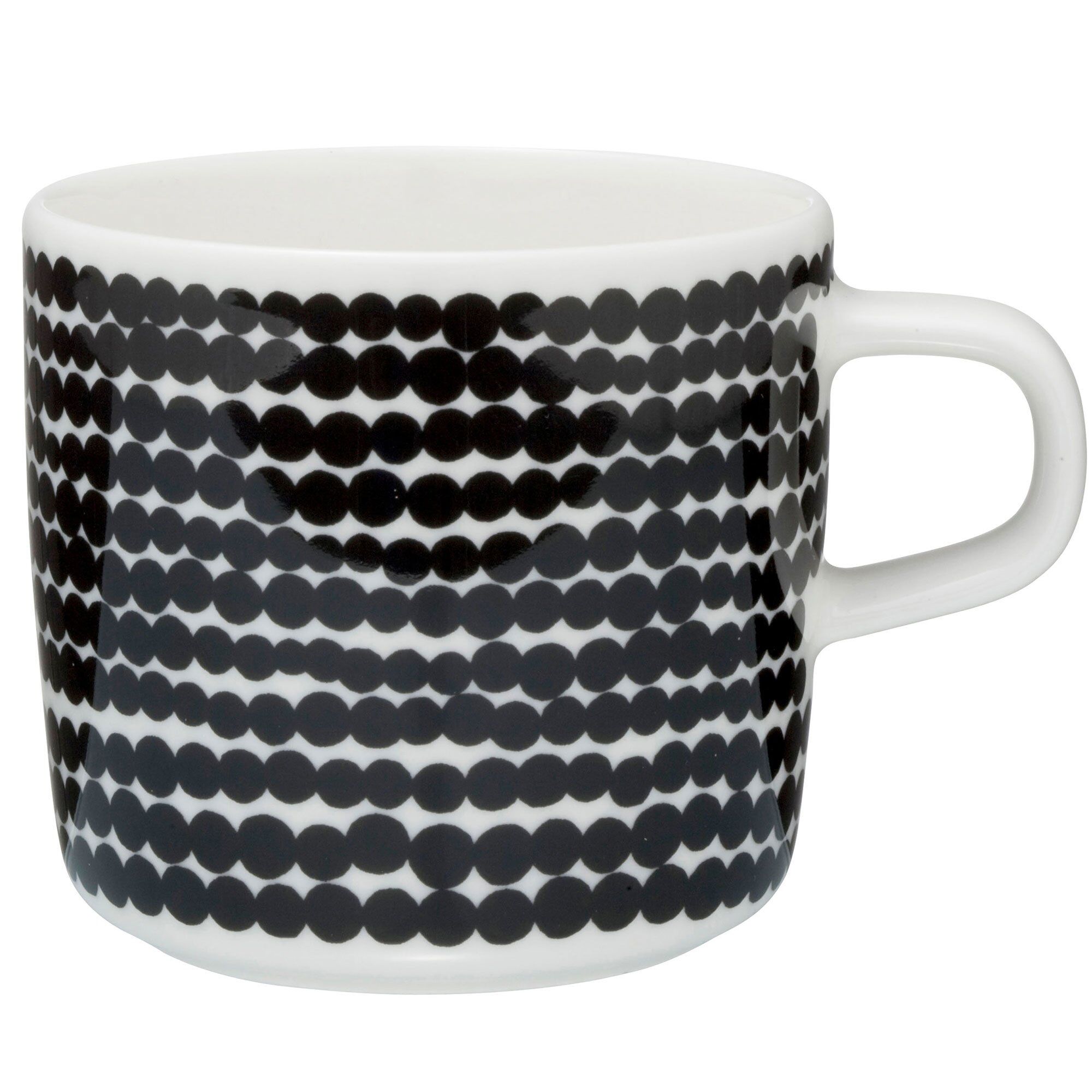 Marimekko OIVA kaffekop 2 dl., siirtolapuutarha, hvid/sort