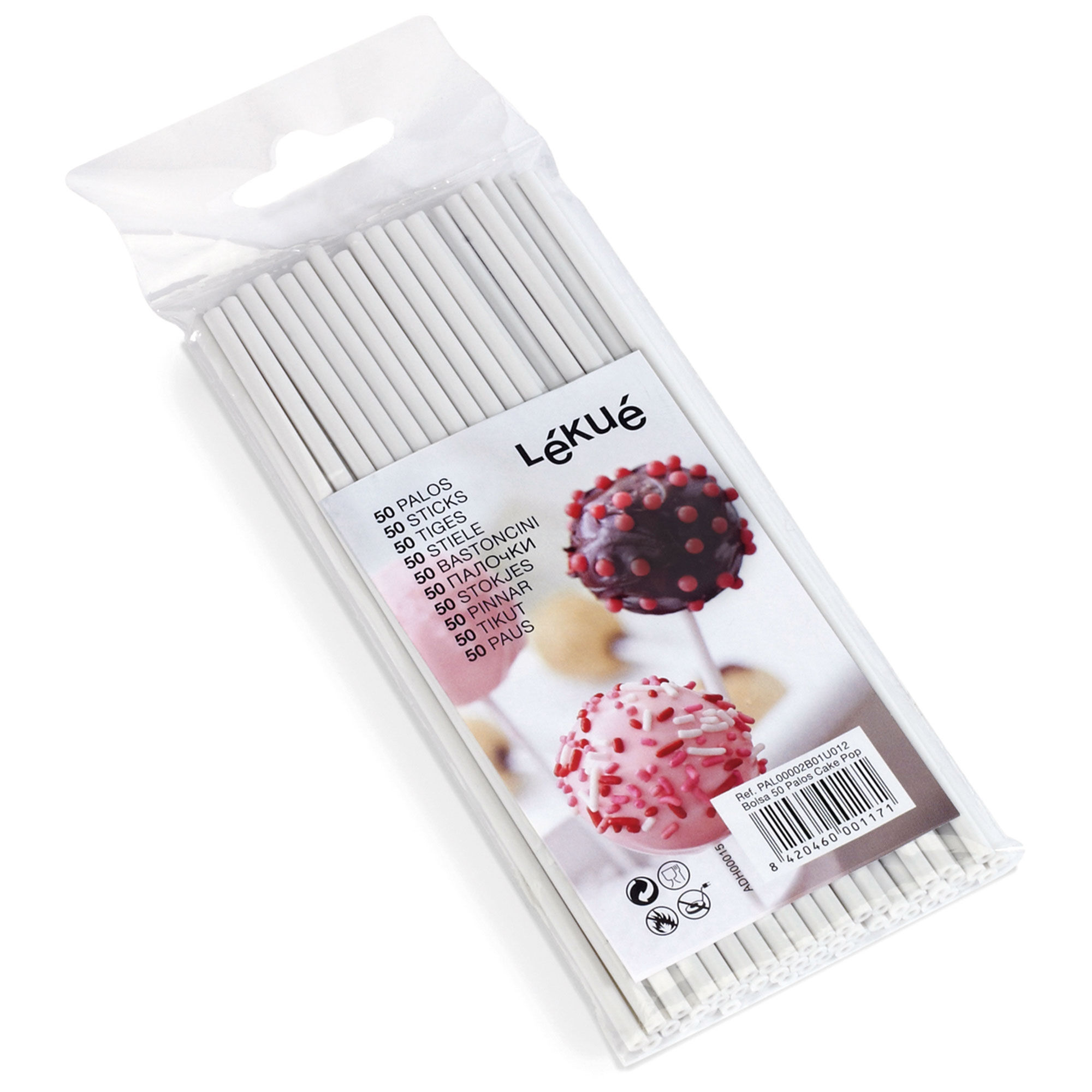 Lékué Cake Pops-pinde 50 stk, hvid