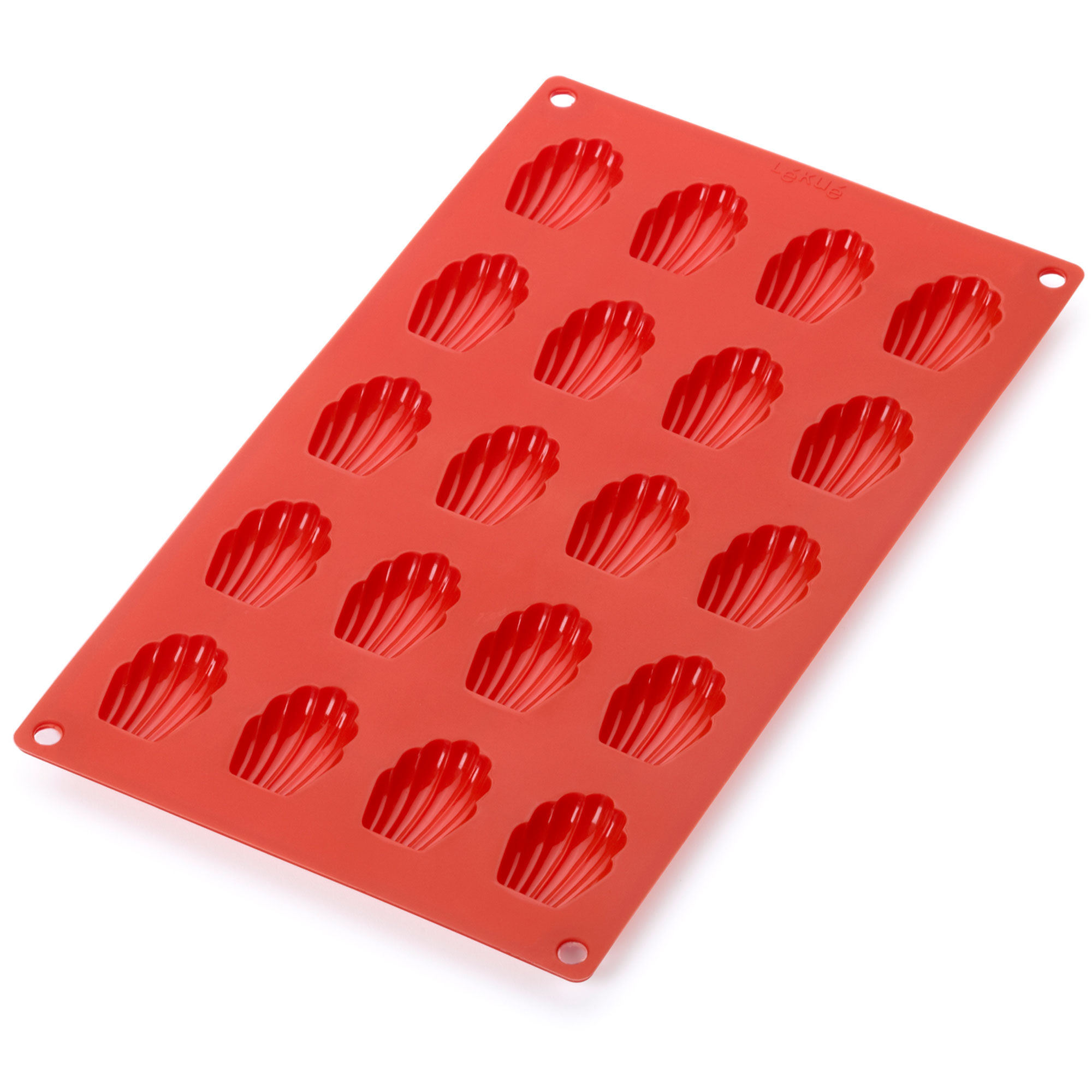 Lékué Mini-Madeleines silikoneform 20 huller, rød
