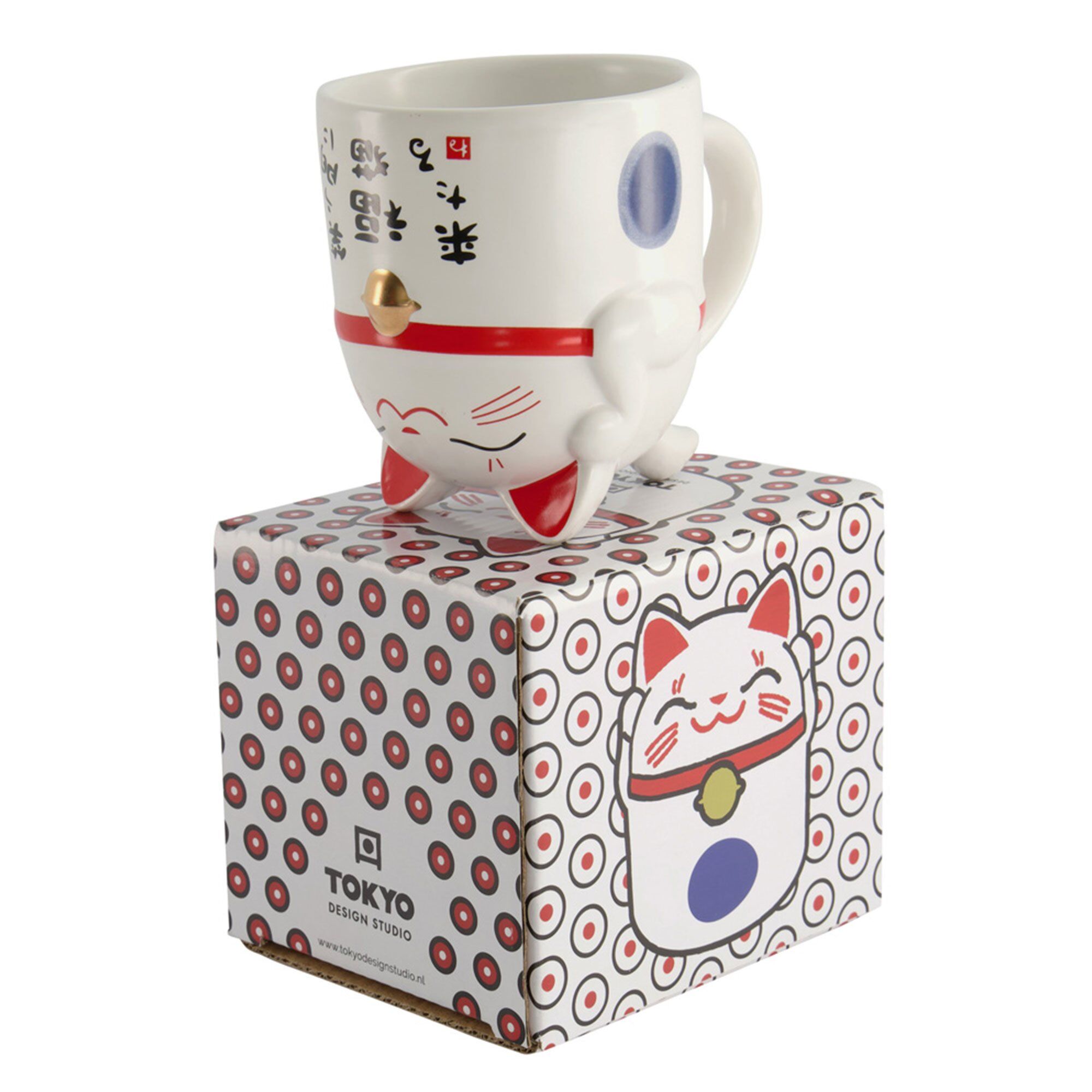 Tokyo design studio Kawaii Lucky Cat krus 35 cl, blå