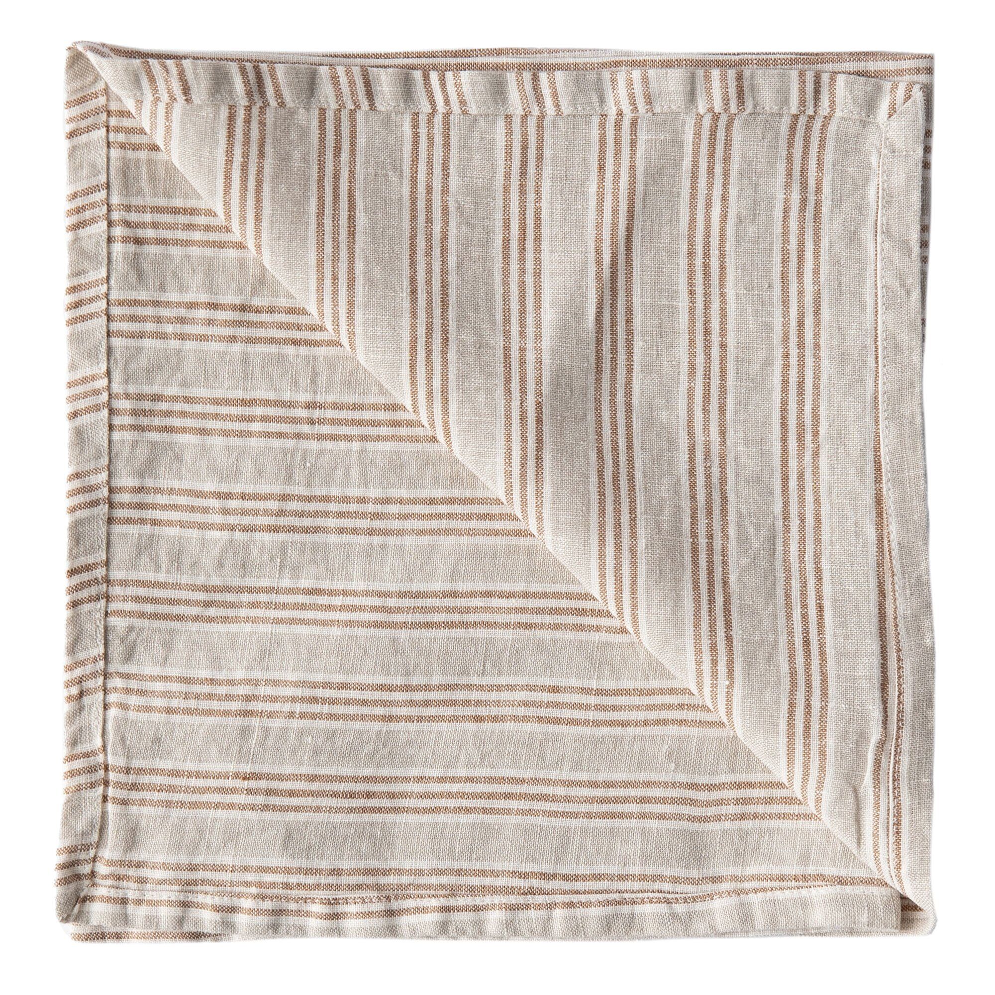 Tell me more Serviet 45 x 45 cm, hazelnut stripe