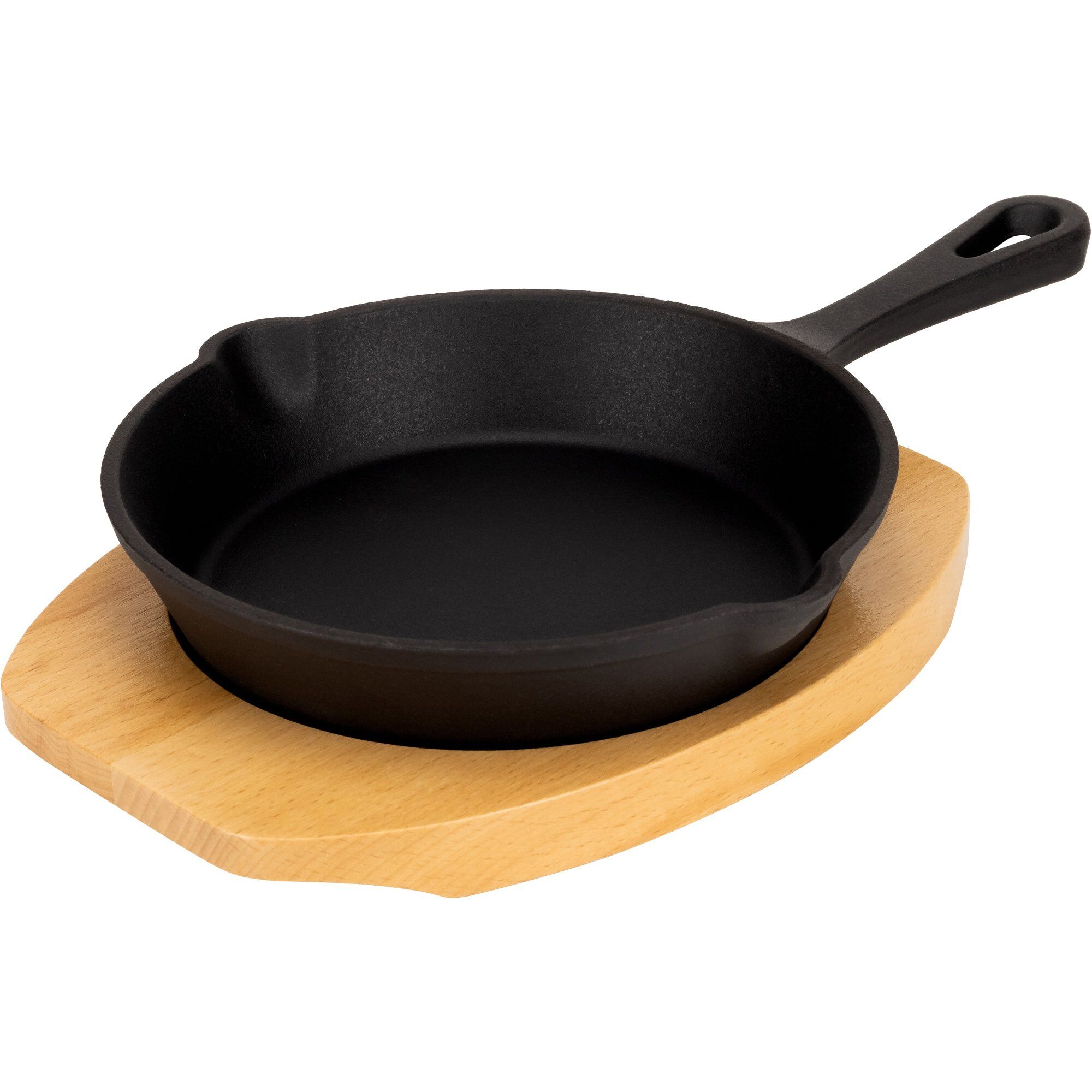 Essentials Støbejerns Serveringsgryde 16 cm, bordskåner i træ