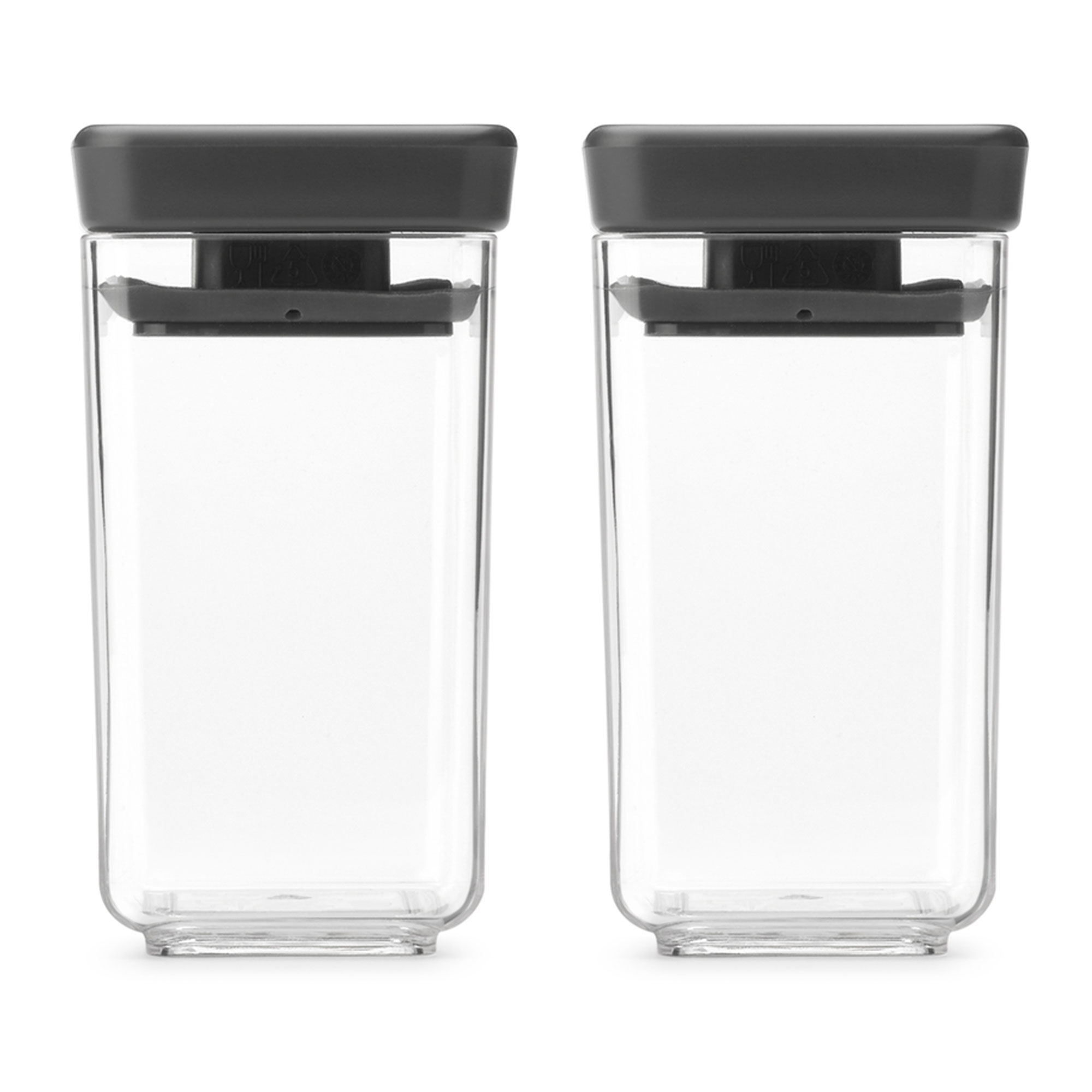 Brabantia Tasty+ stapelbart beholderesæt 2 dele, mørkegrå
