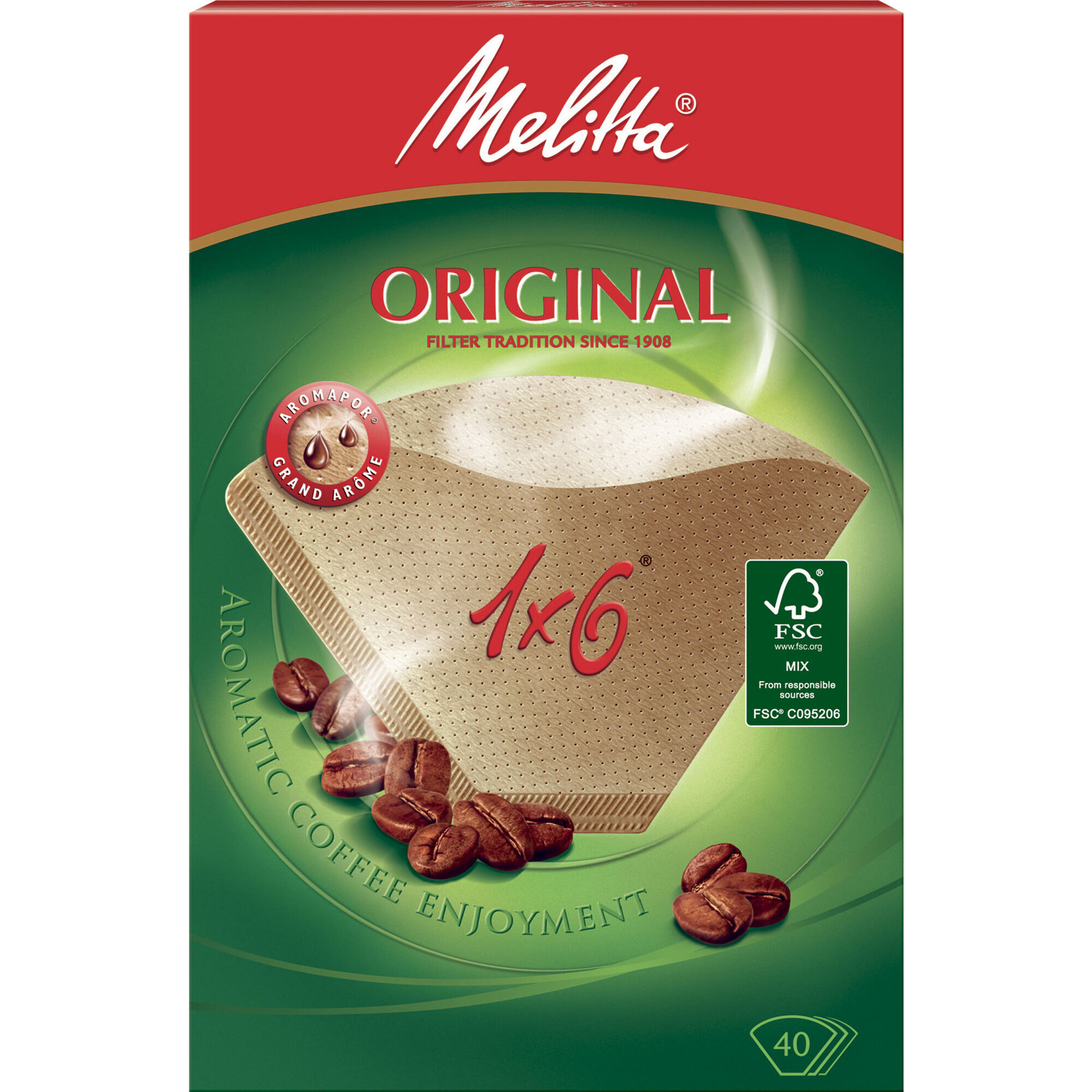 Melitta Original Kaffefilter 1x6 40 stk.