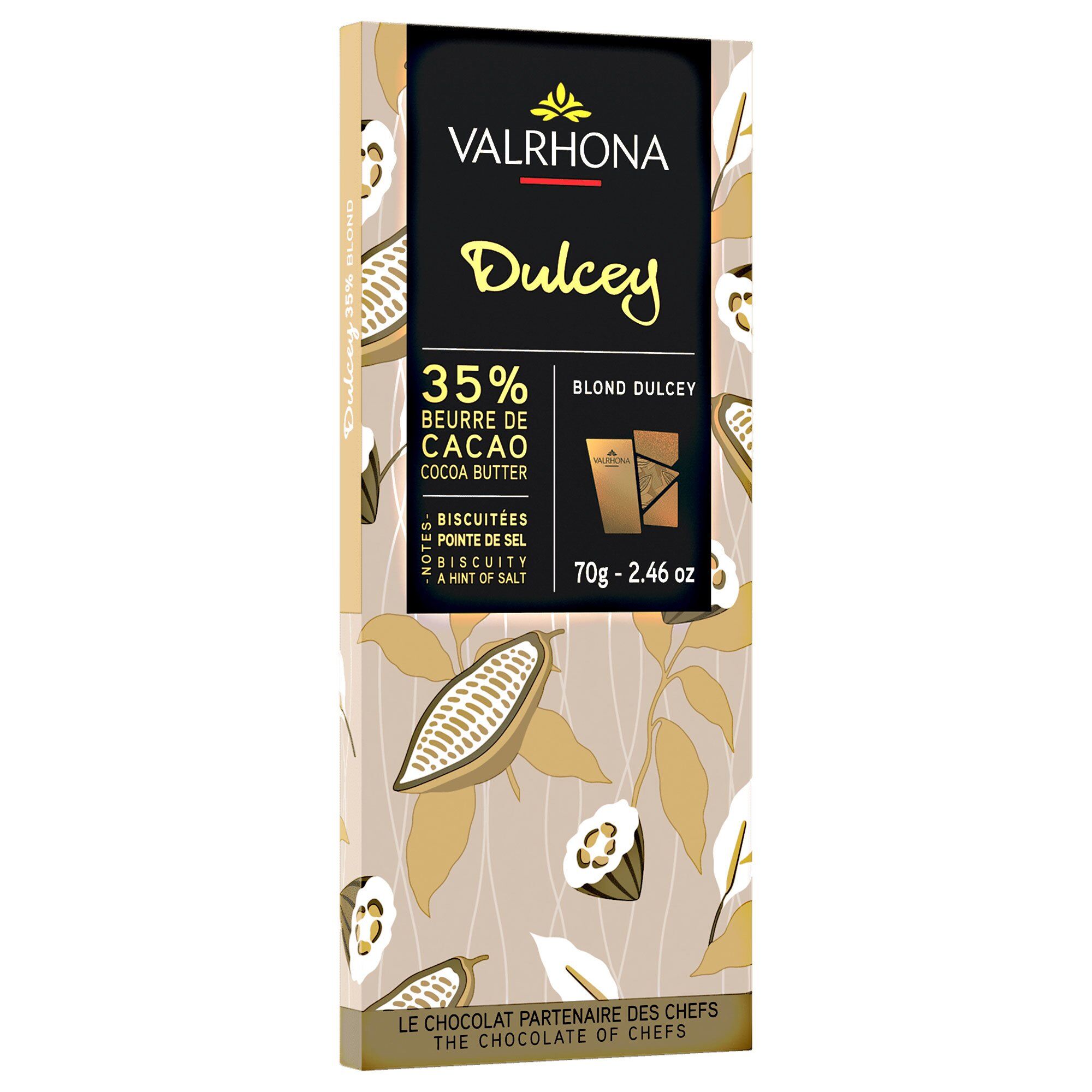 Valrhona Dulcey 35% chokoladebar, 70 g