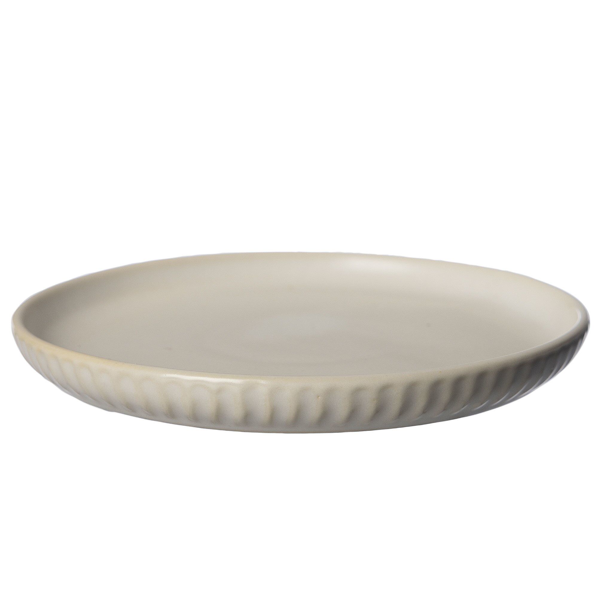 Ernst Tallerken riflet 16 cm, naturhvid