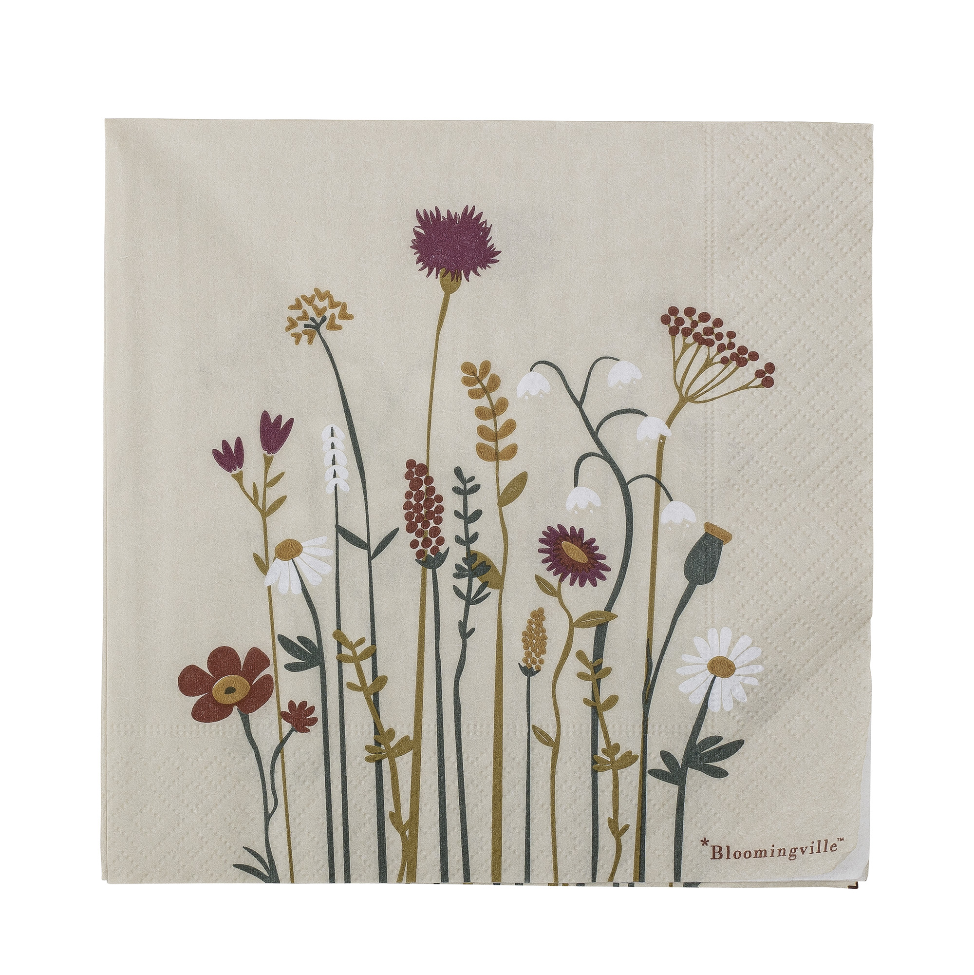 BLOOMINGVILLE Paige Serviet, Natur, FSCÂ® Mix, Papir, sæt af 20