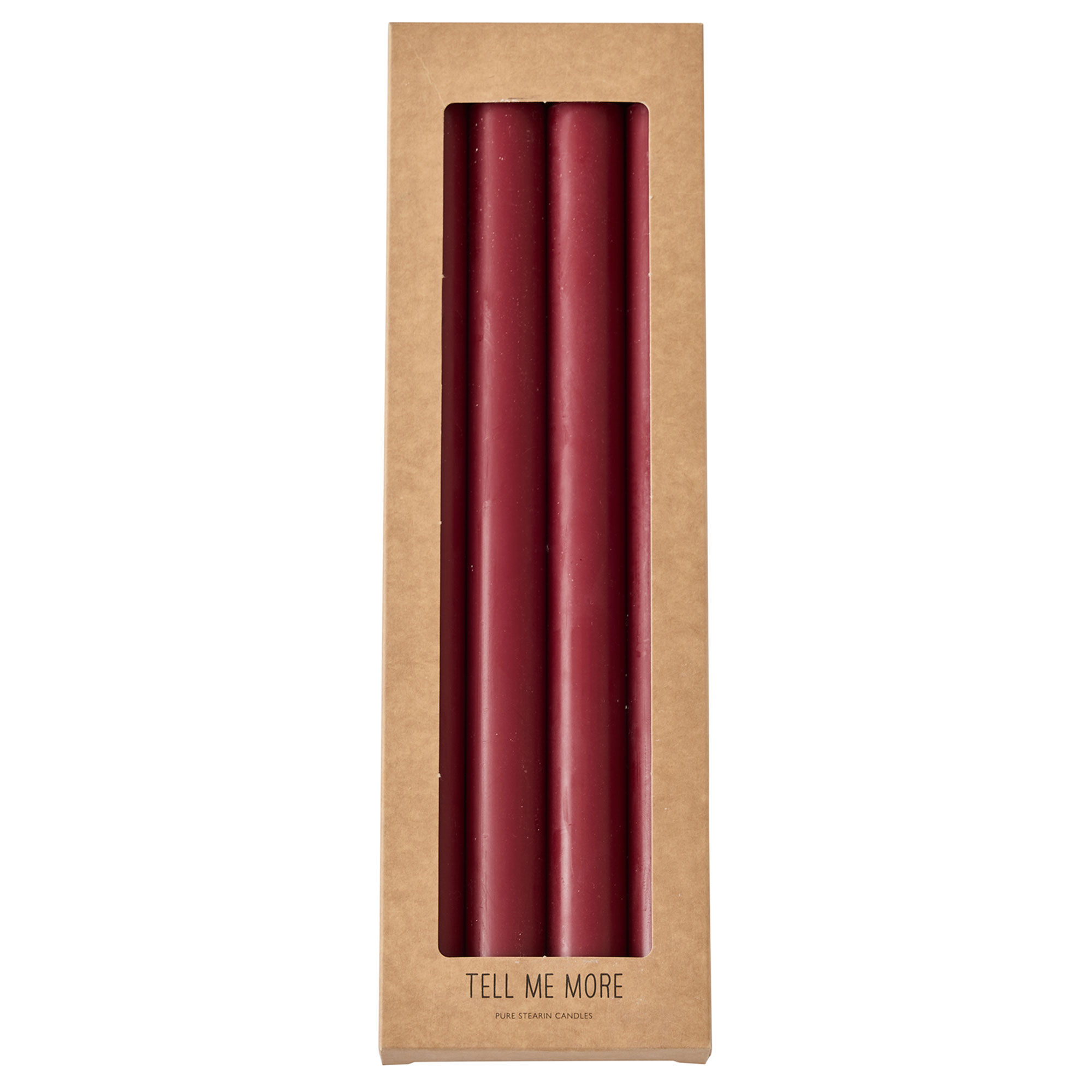 Tell me more Stearinlys 4-pak, dark red