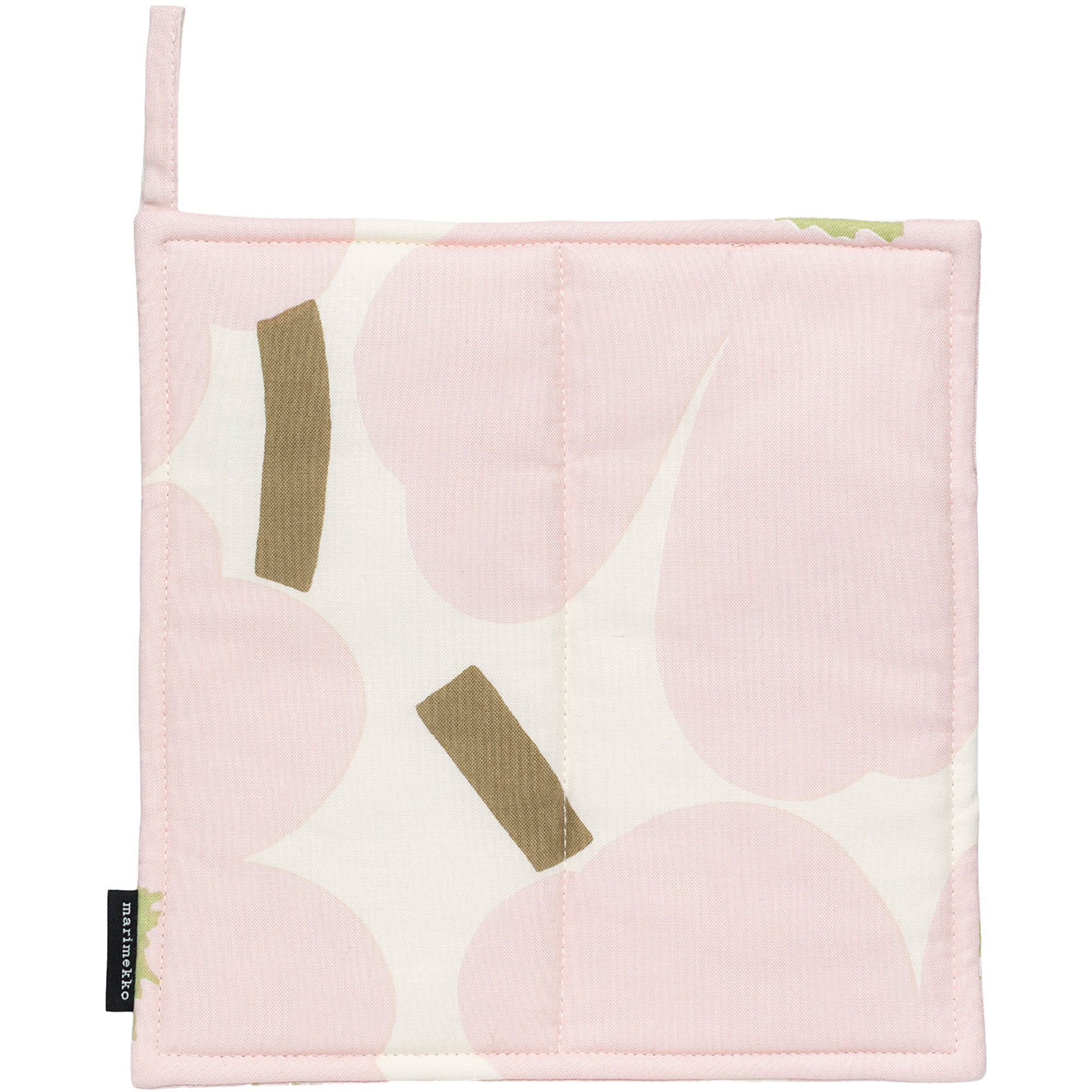 Marimekko Pieni Unikko grydelap, hvid/rosa