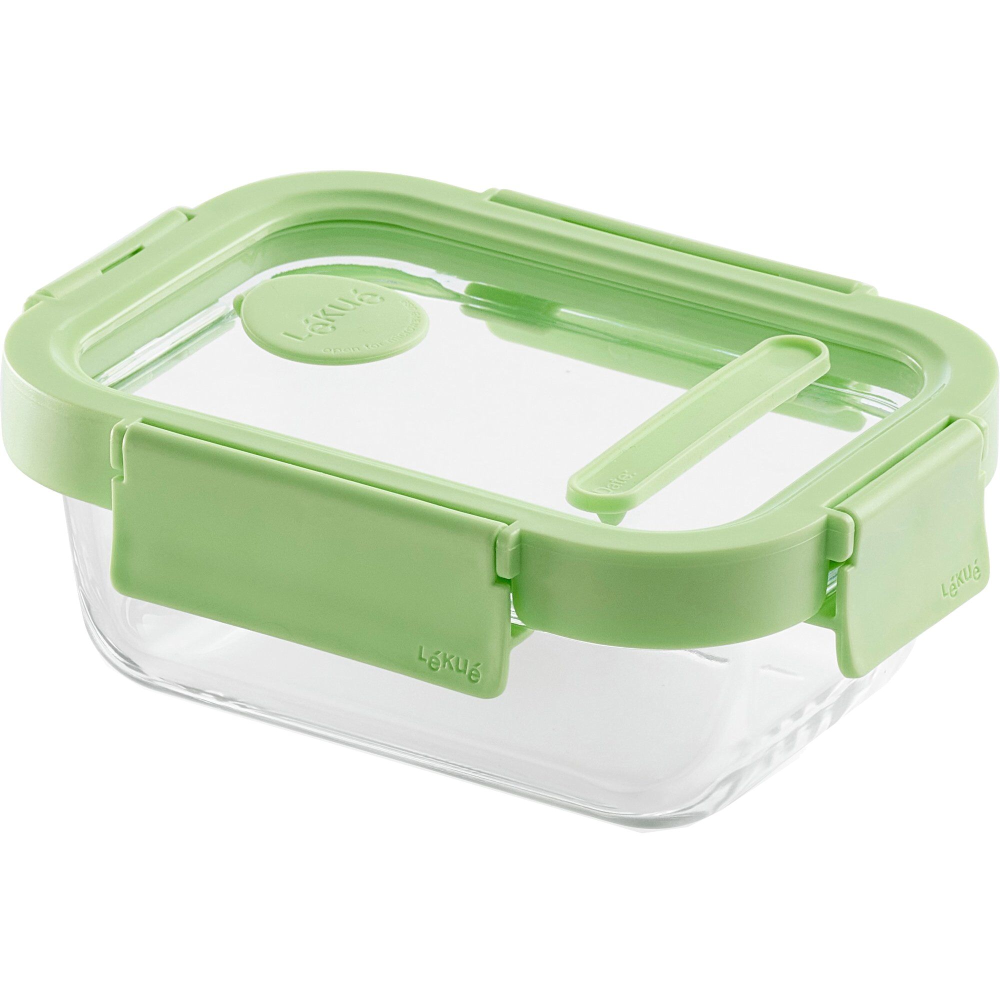 Lékué Rektangulær madkasse 370 ml, glas/grøn