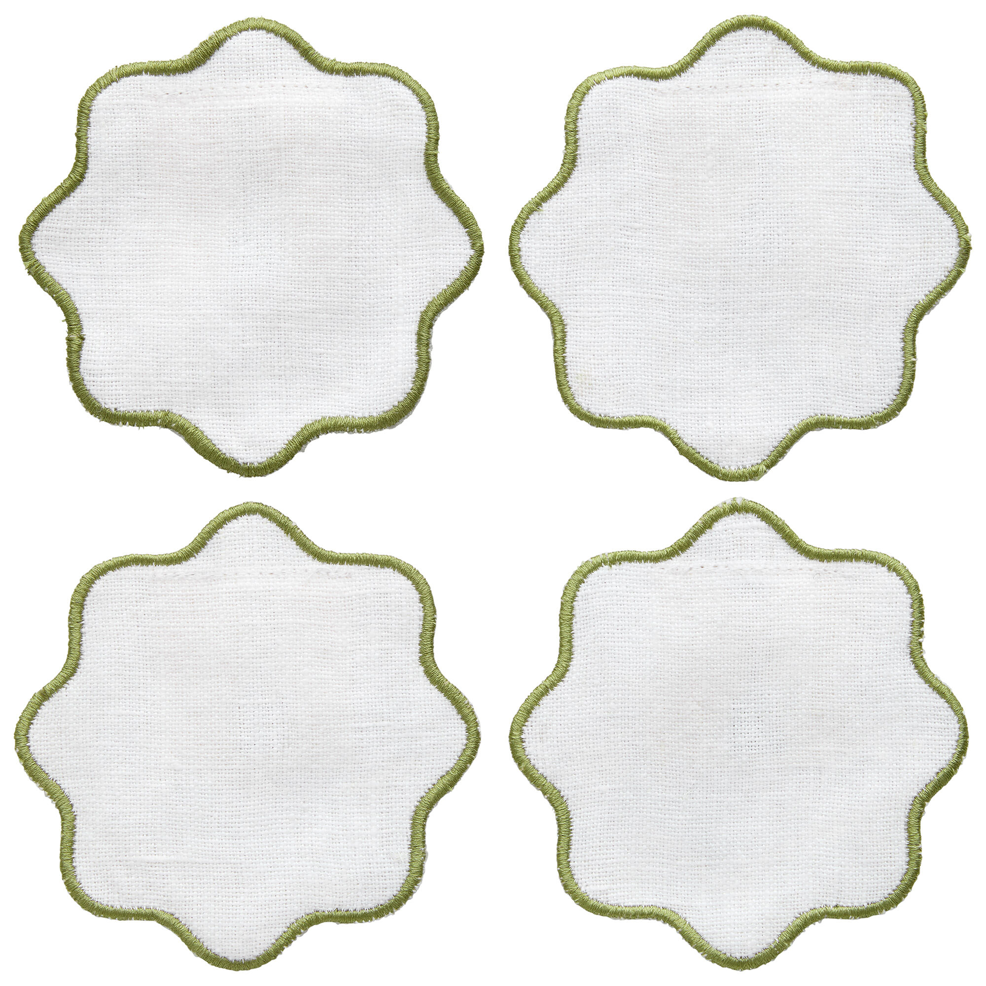 Decotique La Tavola glasbrikker, 4-pak, hvid/grøn