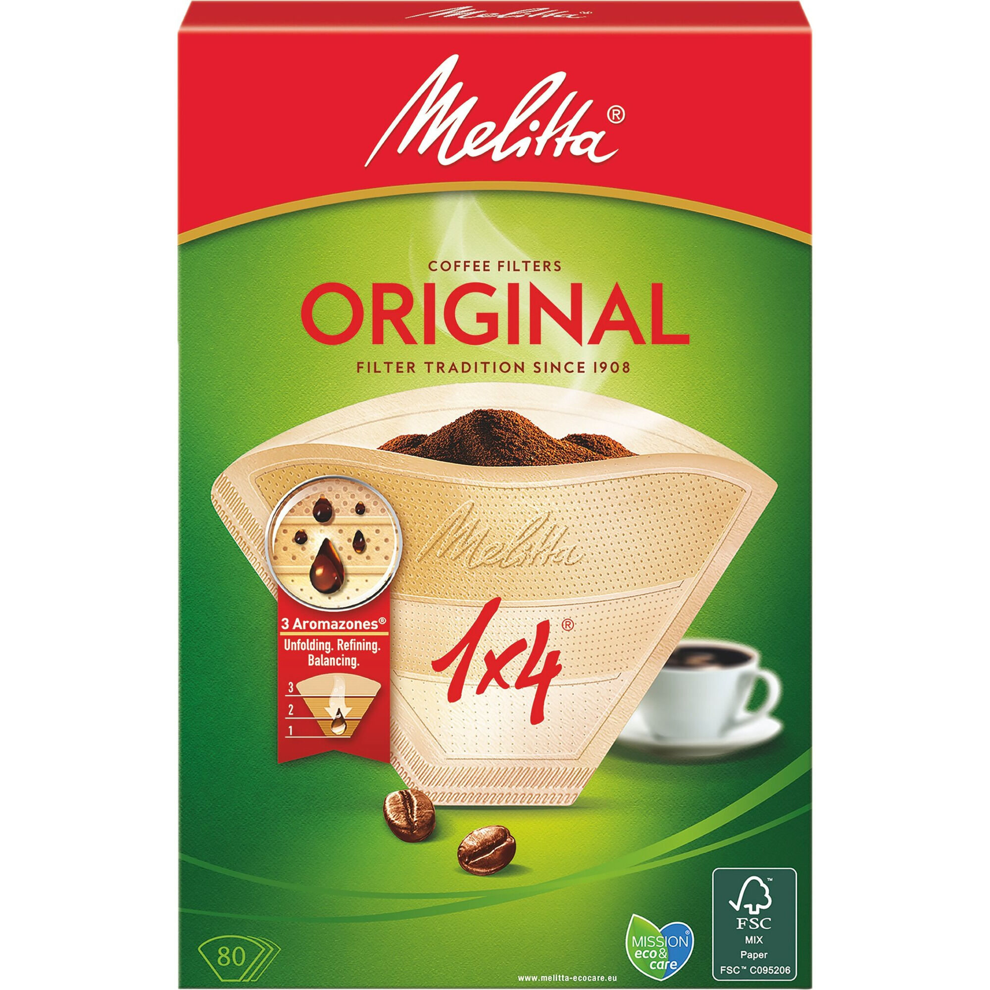 Melitta Original Kaffefilter 1x4 80 stk.