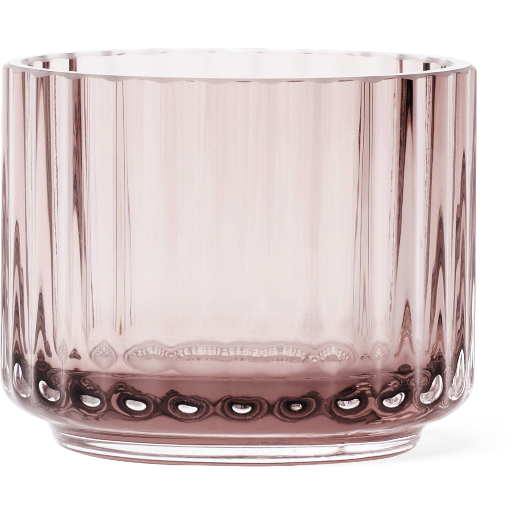 Lyngby porcelæn Fyrfadsstage, glas lille, burgundy